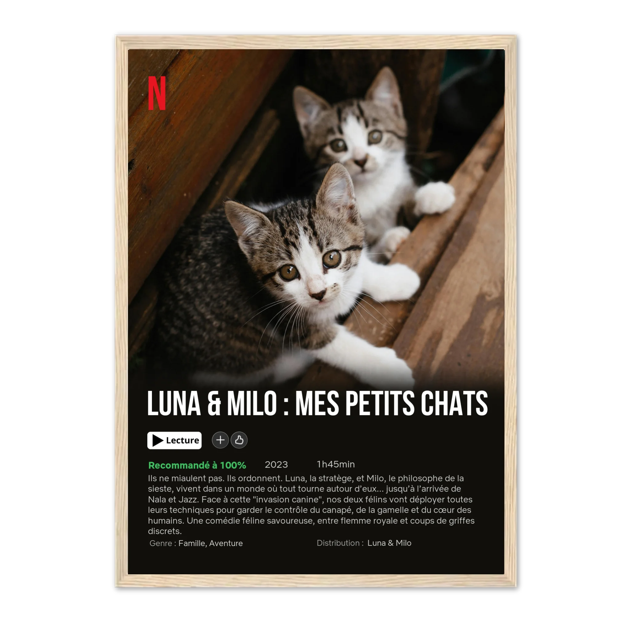 Mon chat - Affiche de Film - Affiche personnalisée Jetaimeparis France