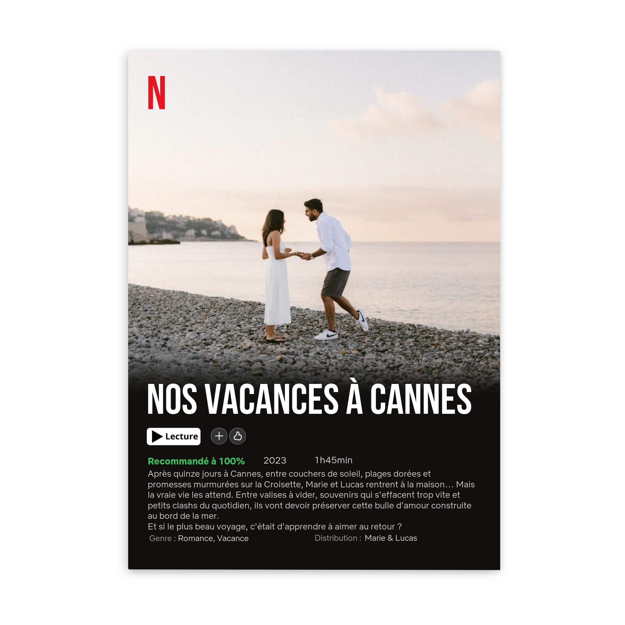Nos Vacances - Affiche de Film - Affiche personnalisée Cadre Vertical / Poster sans cadre / 50x70 cm Jetaimeparis France