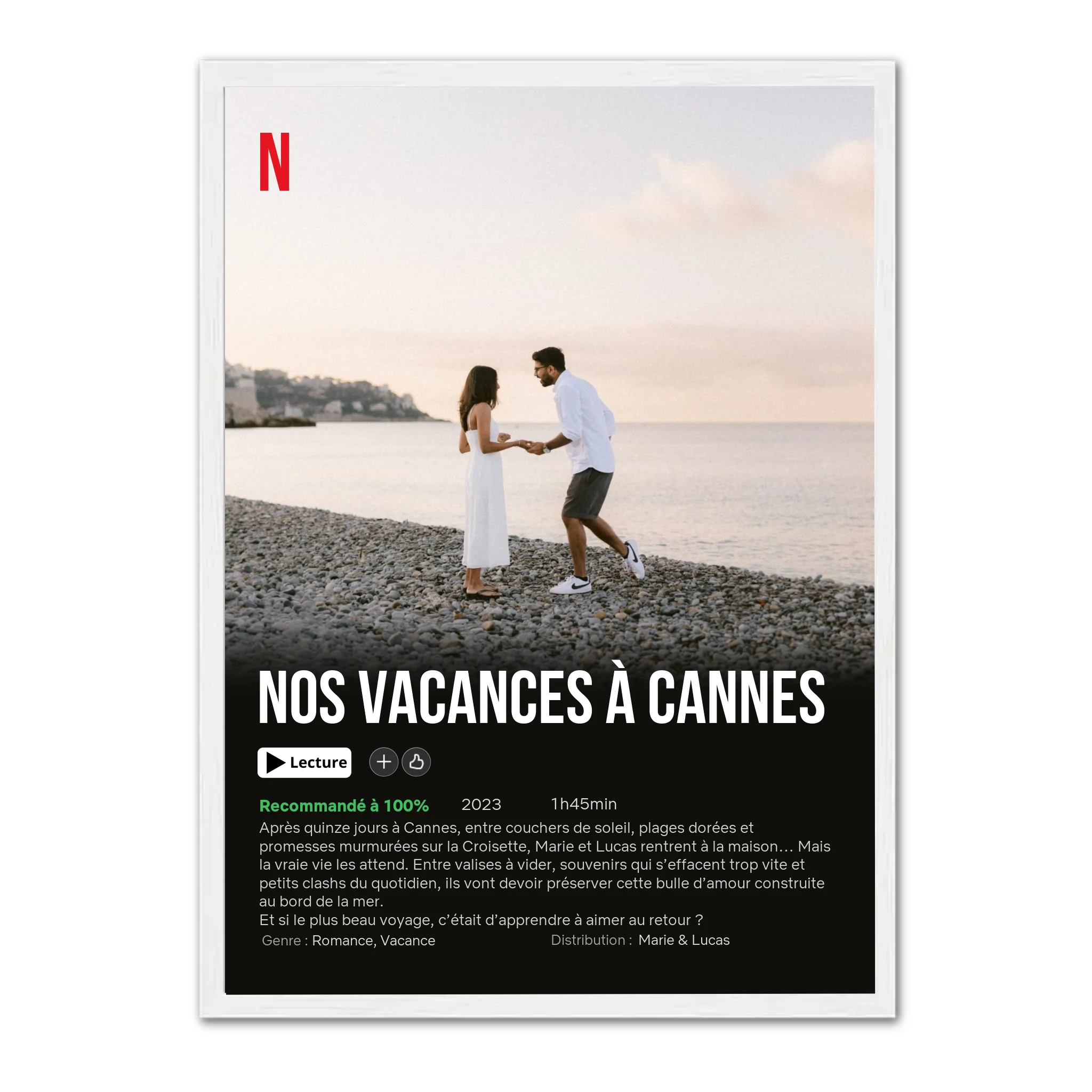 Nos Vacances - Affiche de Film - Affiche personnalisée Cadre Vertical / Blanc / Ed. Limité : 75x100 cm Jetaimeparis France