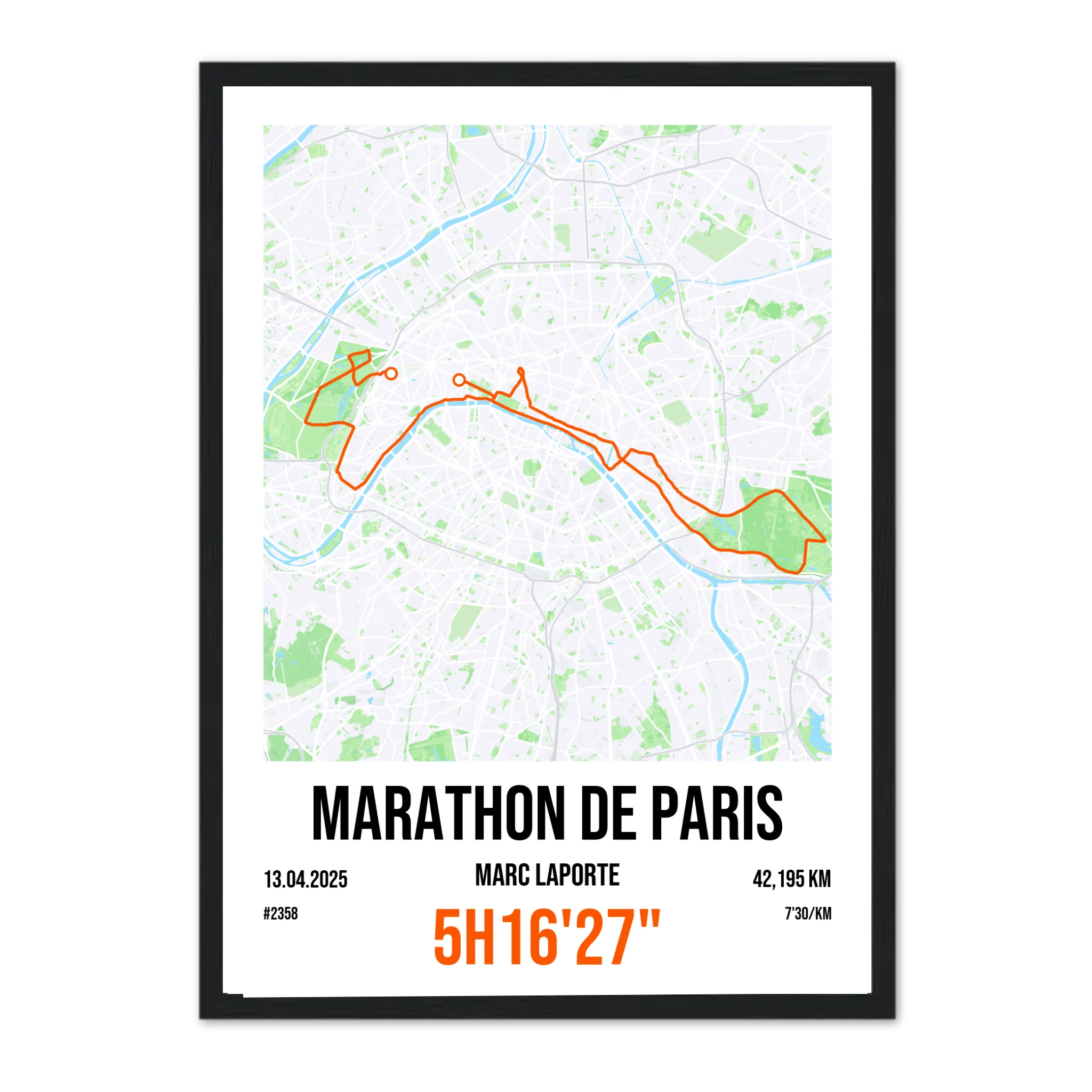 Marathon - Affiche personnalisée Jetaimeparis France