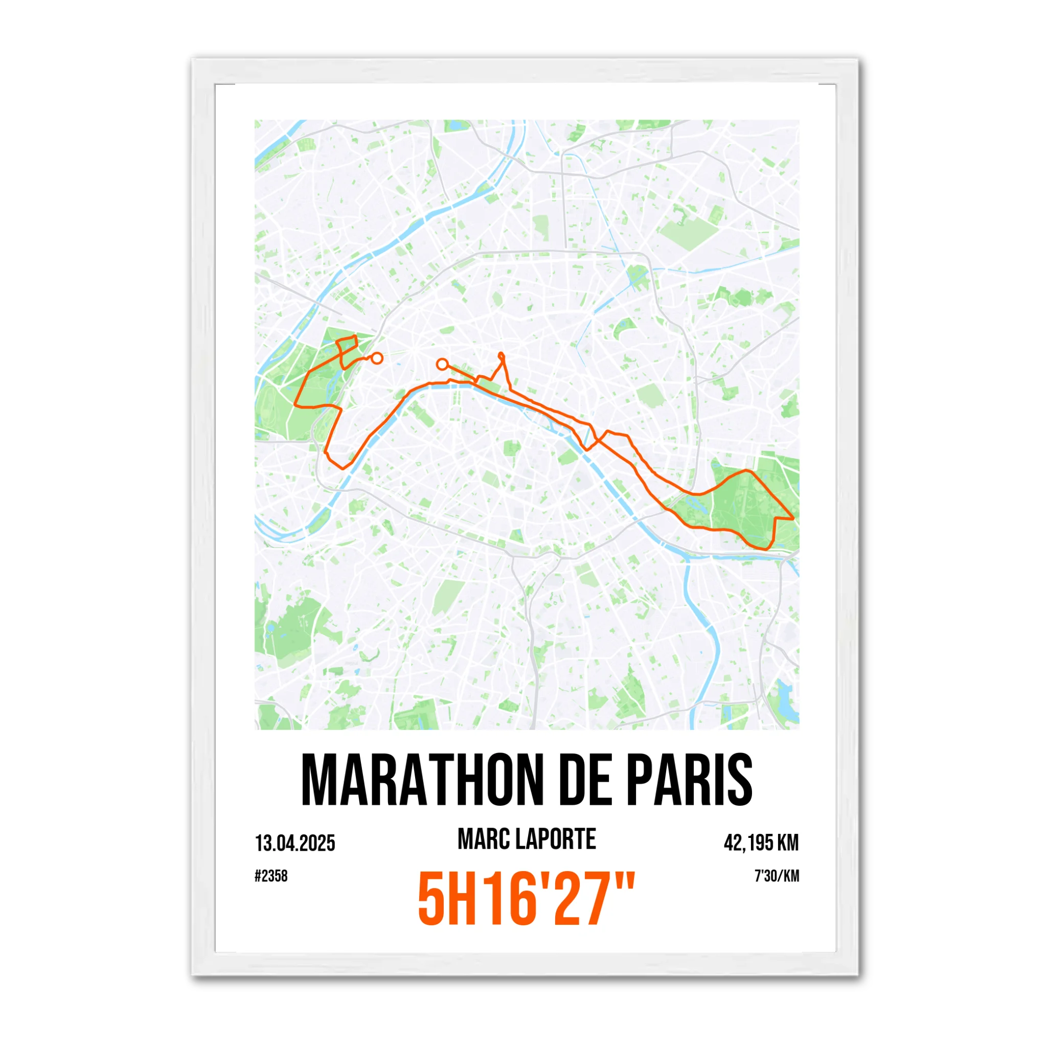 Marathon - Affiche personnalisée Jetaimeparis France