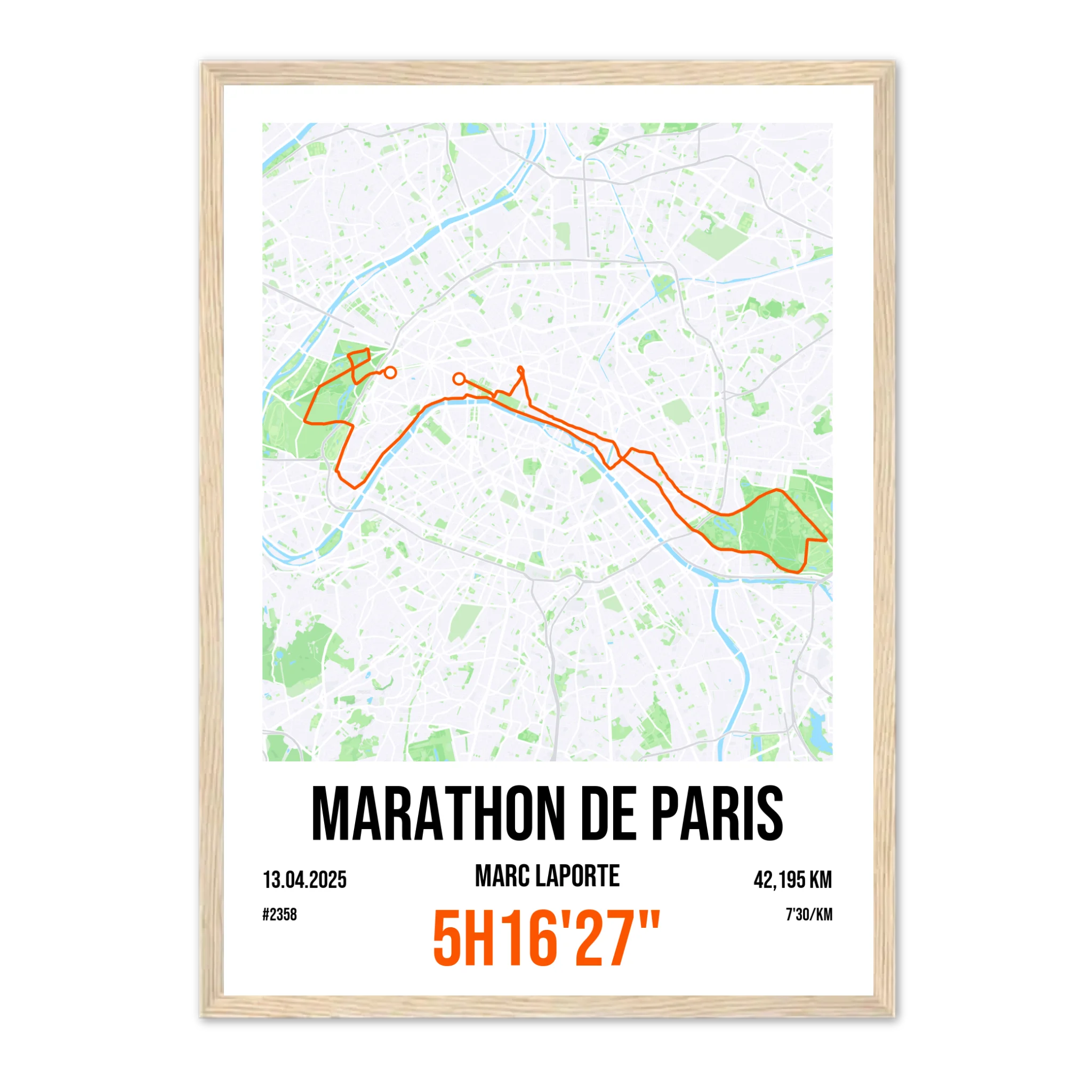 Marathon - Affiche personnalisée Jetaimeparis France