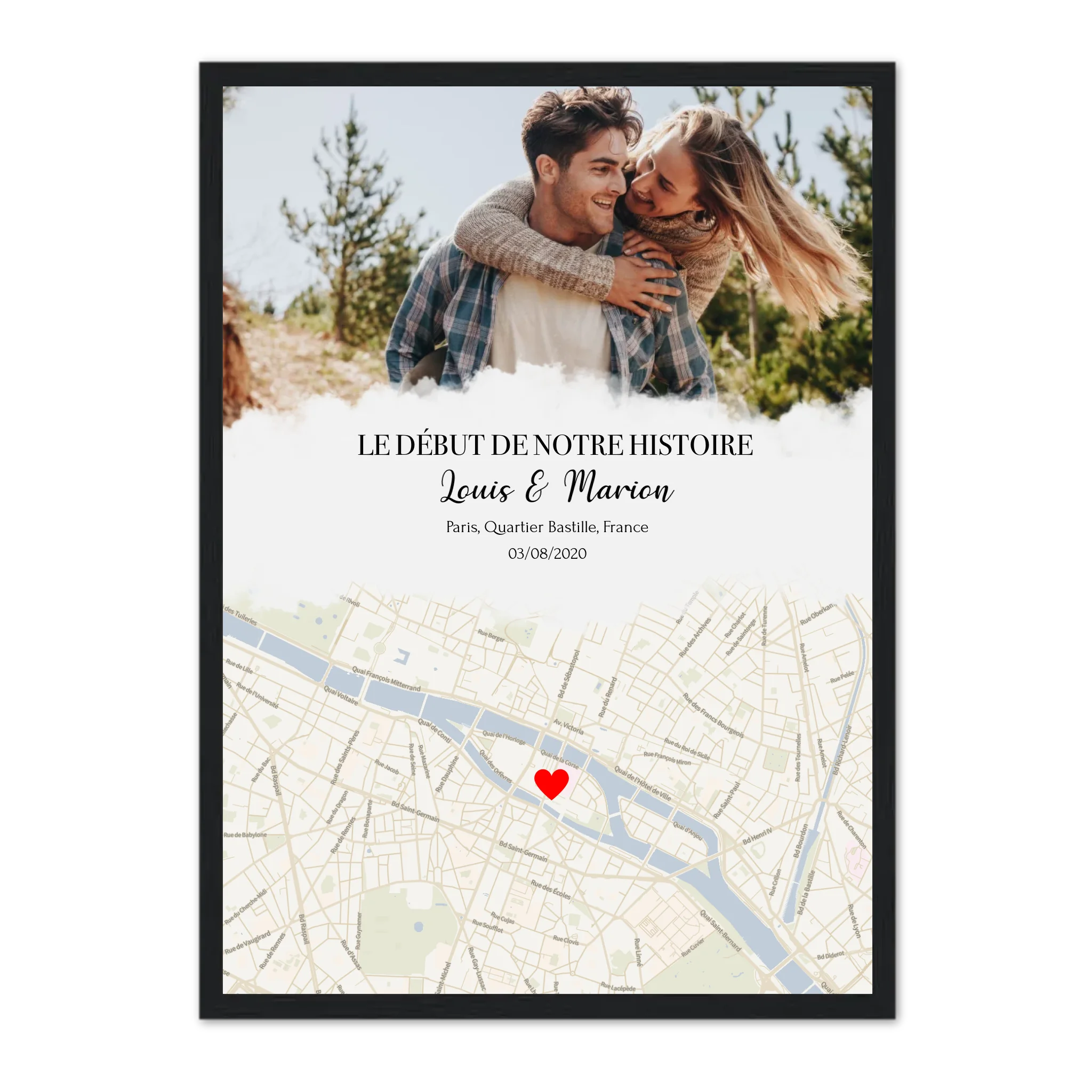 Notre Rencontre - Affiche personnalisée Jetaimeparis France