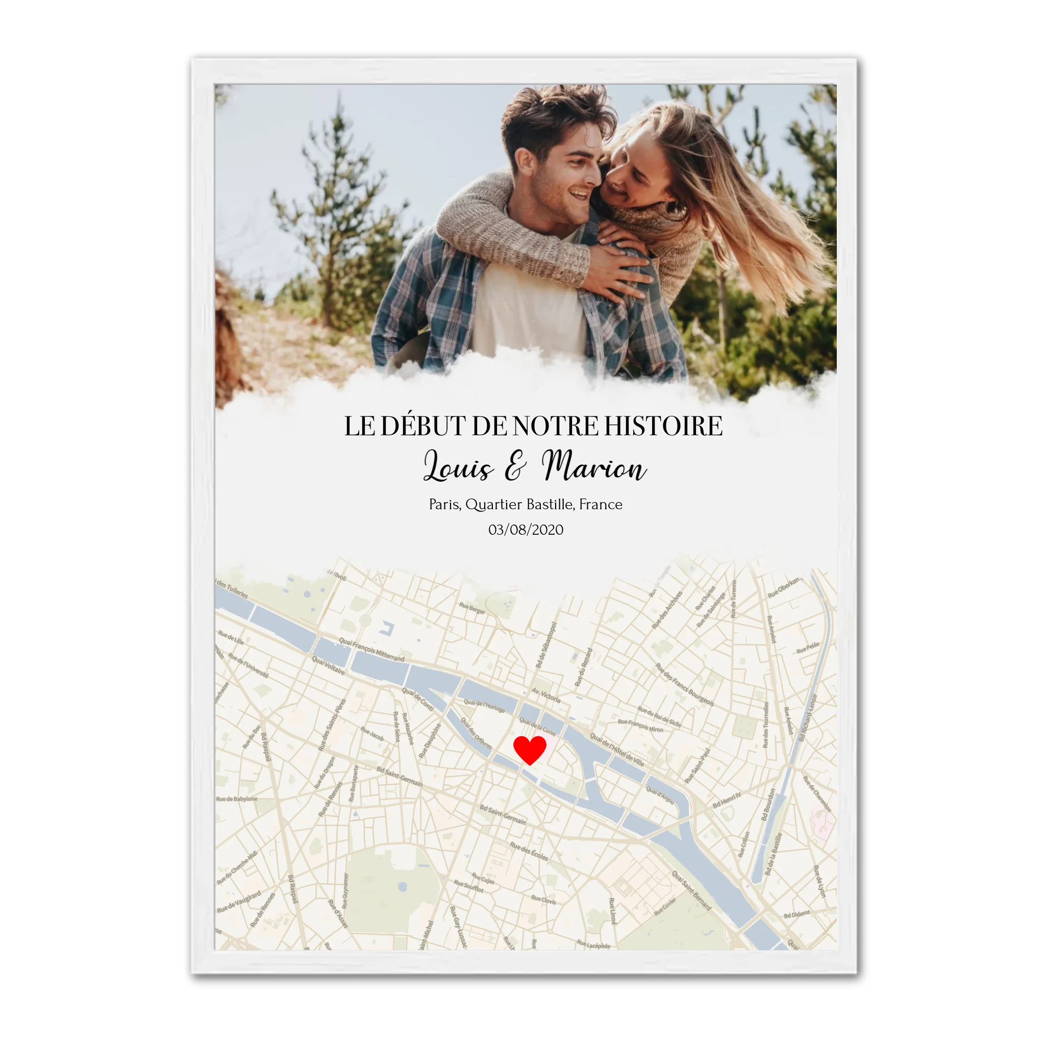 Notre Rencontre - Affiche personnalisée Jetaimeparis France