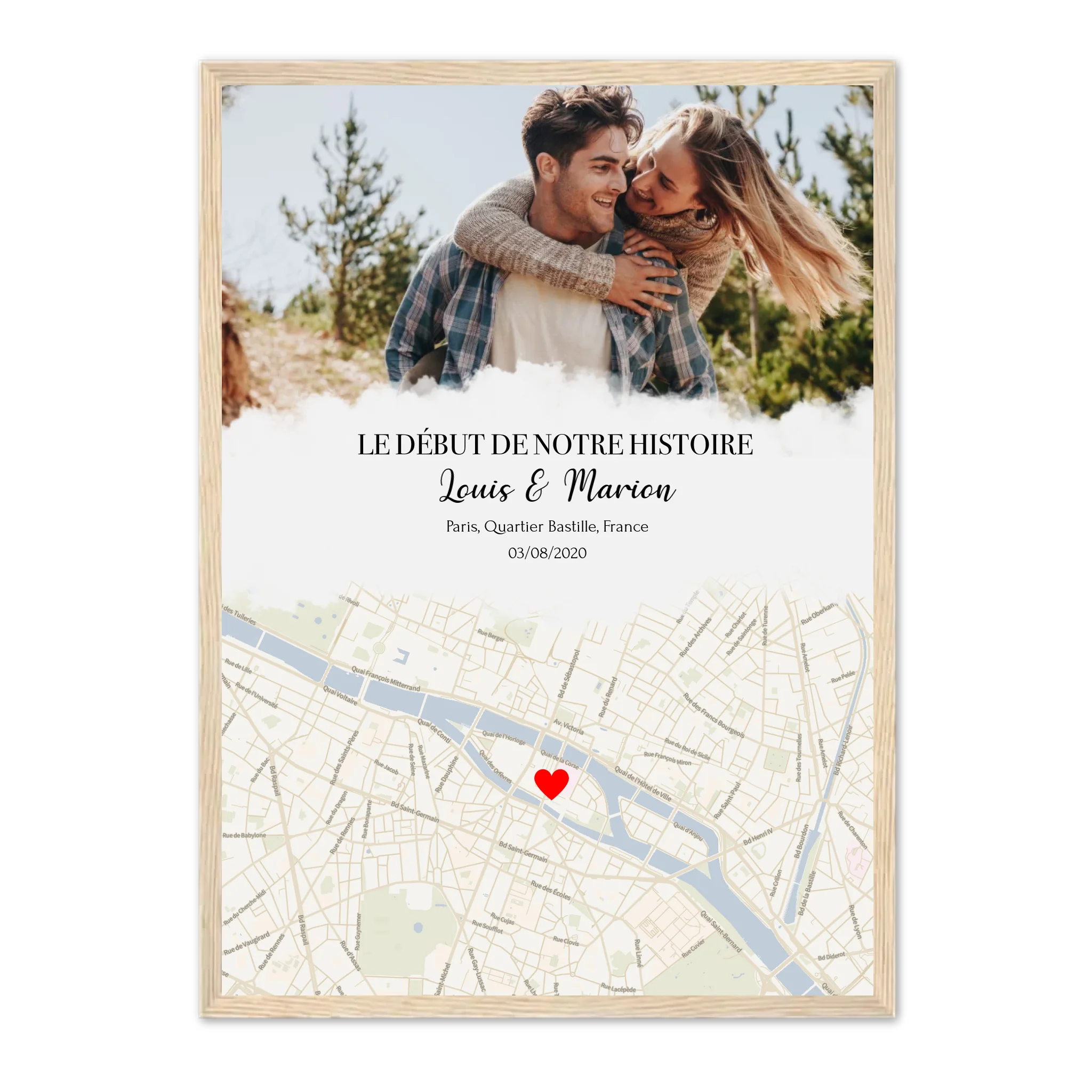 Notre Rencontre - Affiche personnalisée Jetaimeparis France