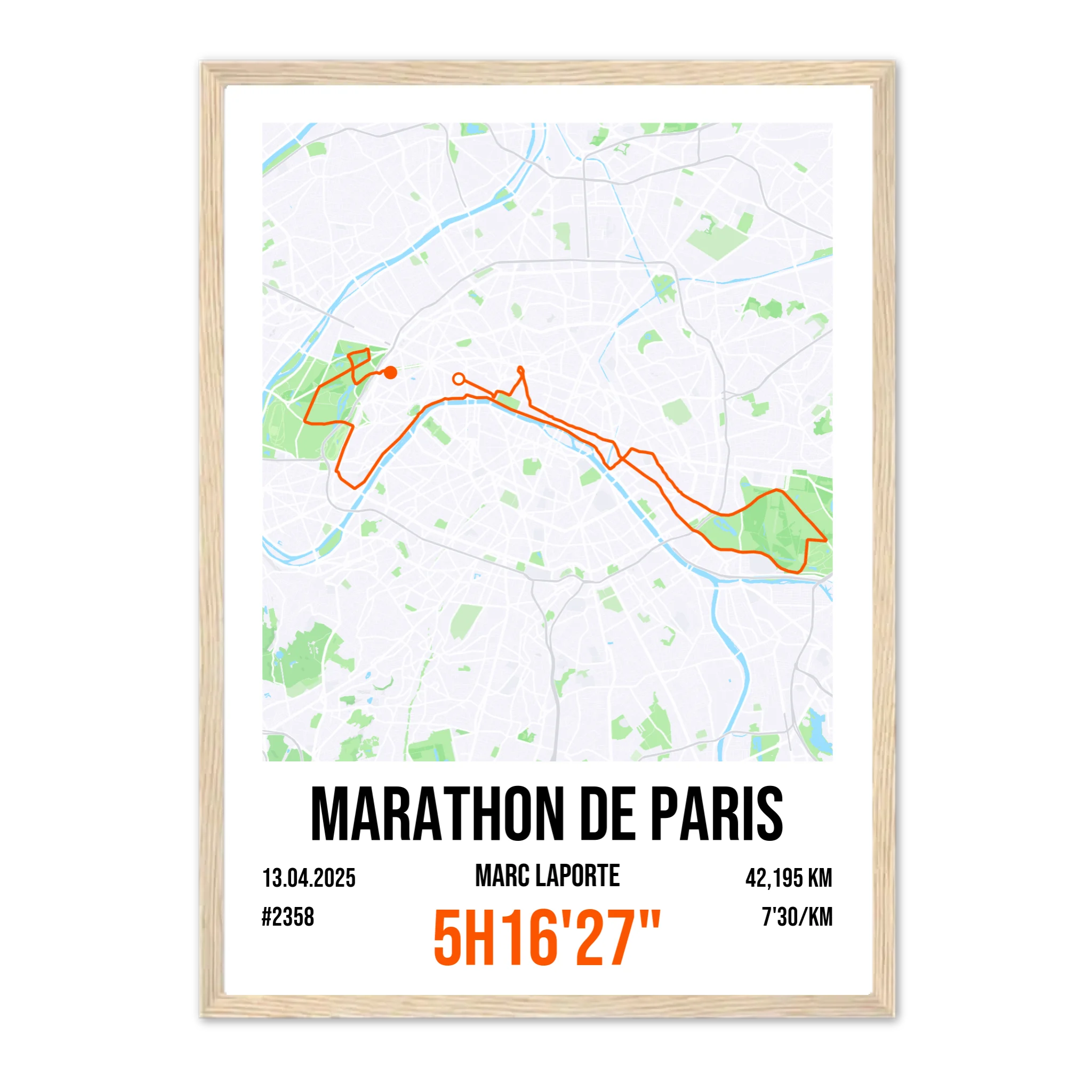 Marathon - Affiche personnalisée Jetaimeparis France
