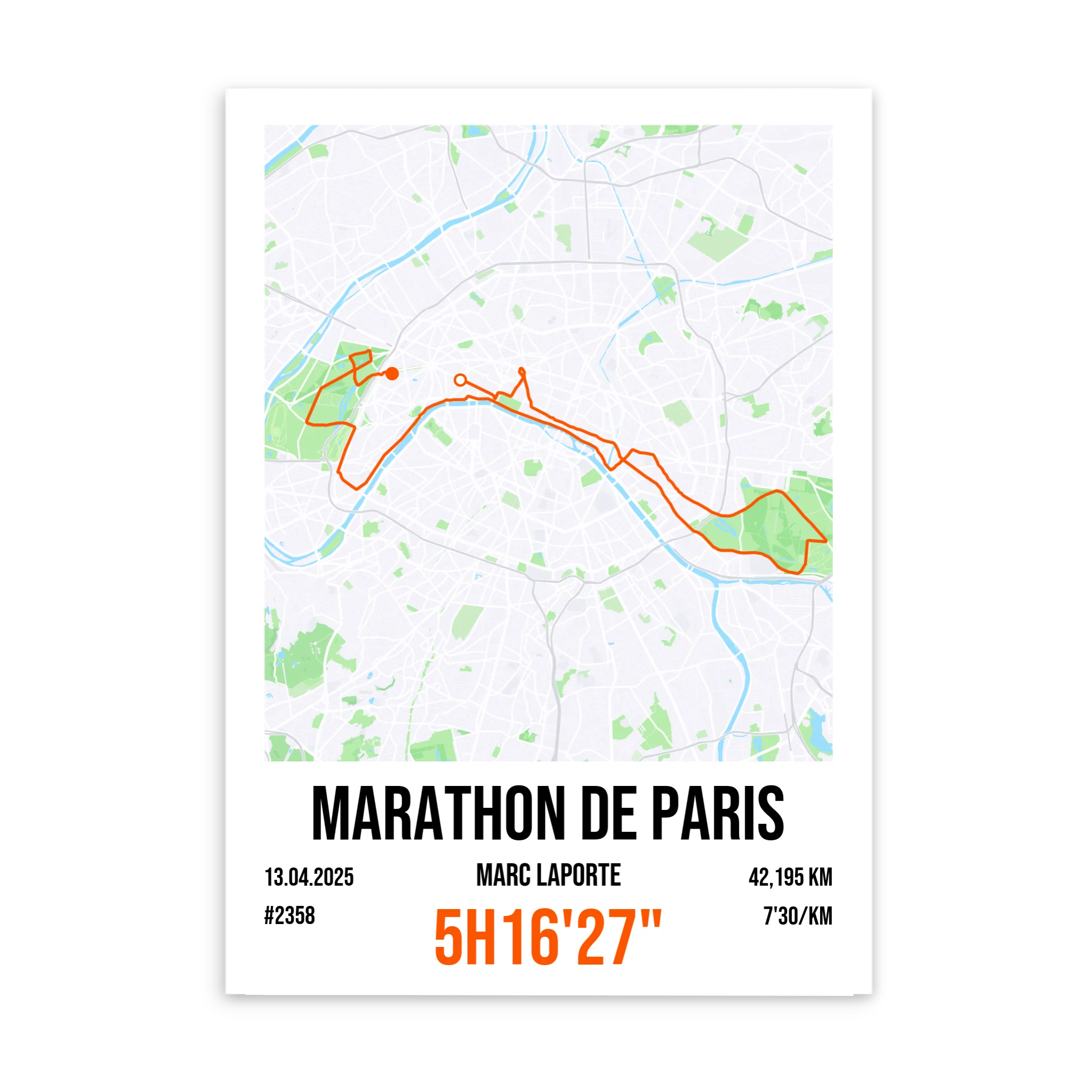 Marathon - Affiche personnalisée Jetaimeparis France