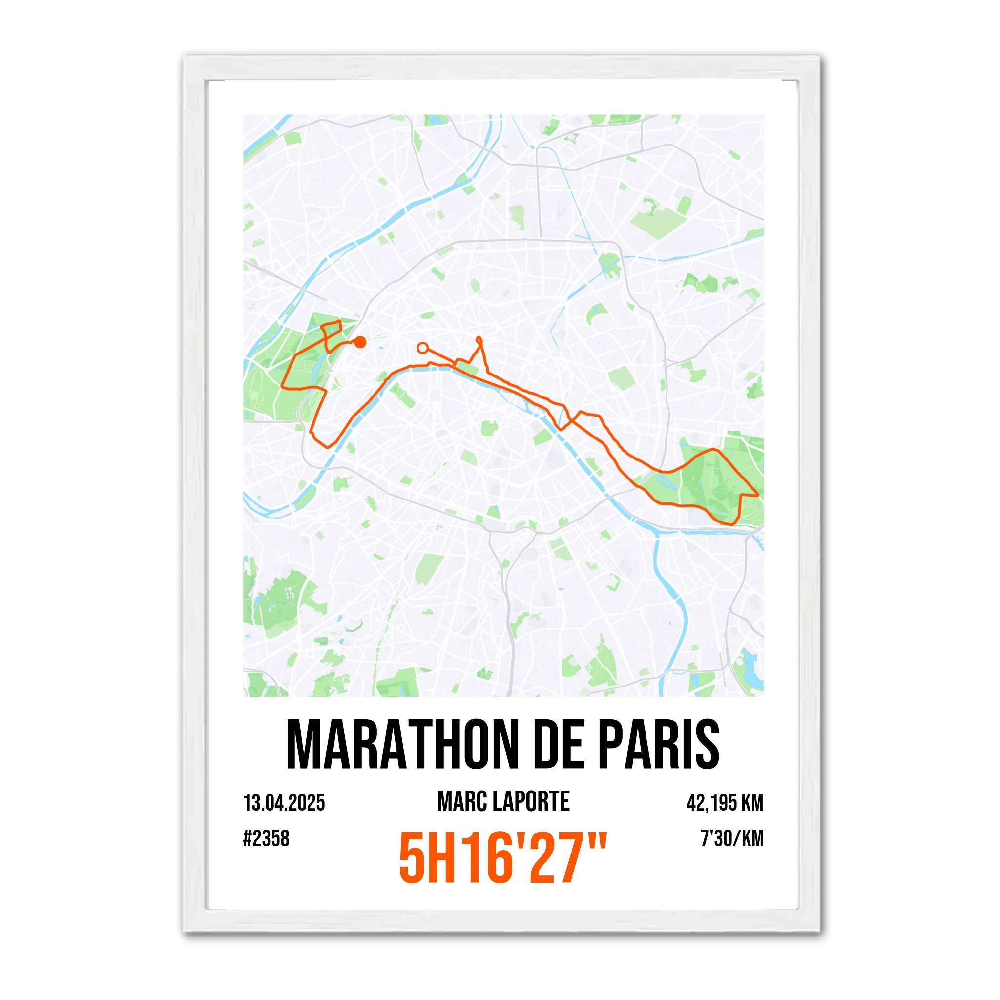 Marathon - Affiche personnalisée Jetaimeparis France