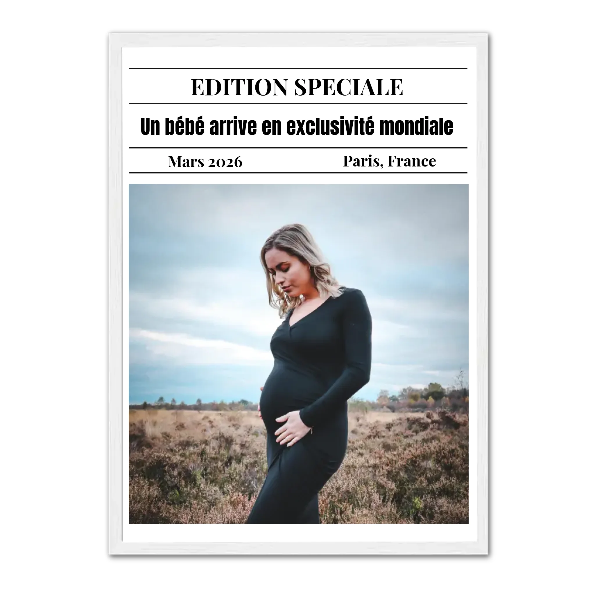 Edition Spéciale Grossesse - Affiche personnalisée Jetaimeparis France