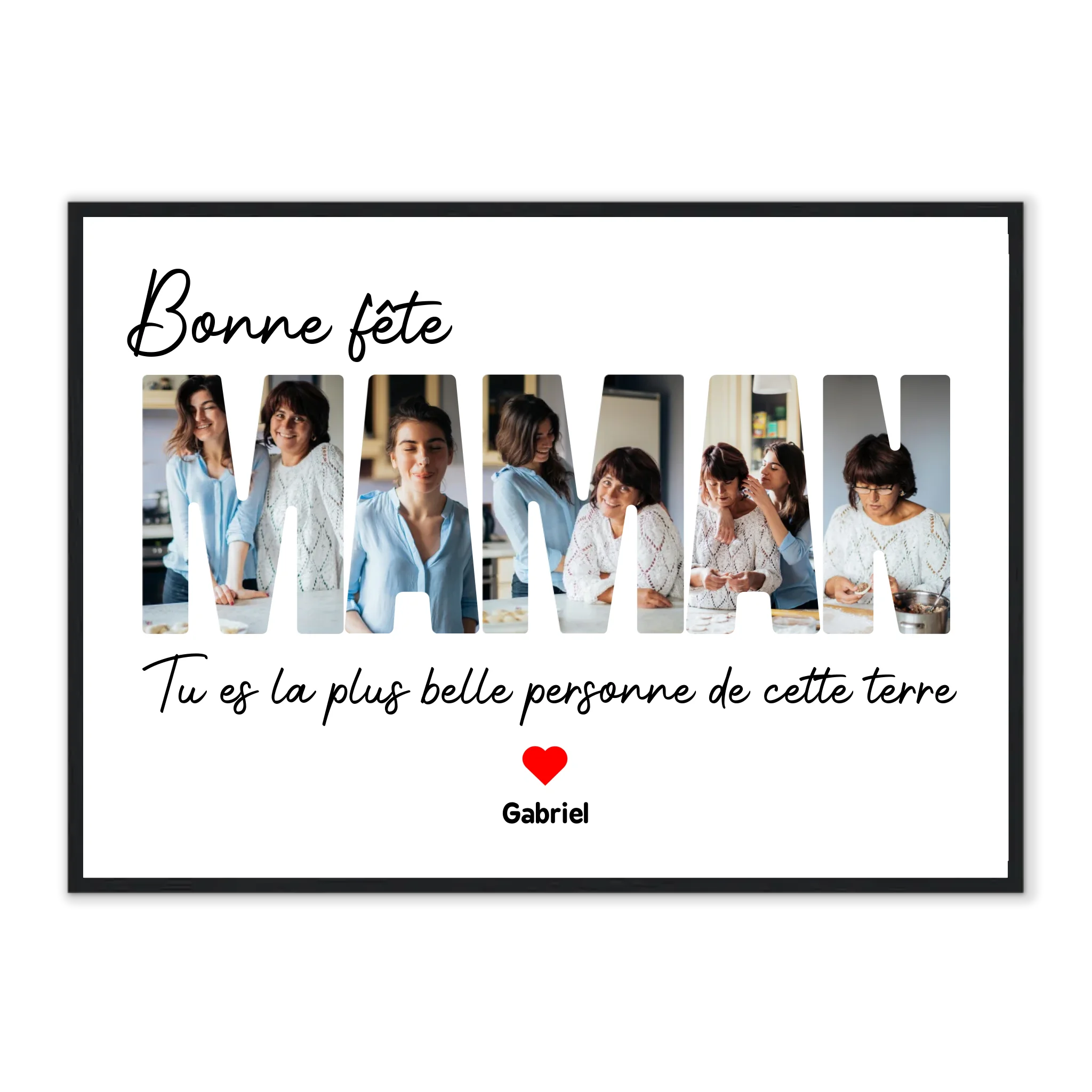 Bonne fête Maman Lettres - Affiches personnalisée Jetaimeparis France