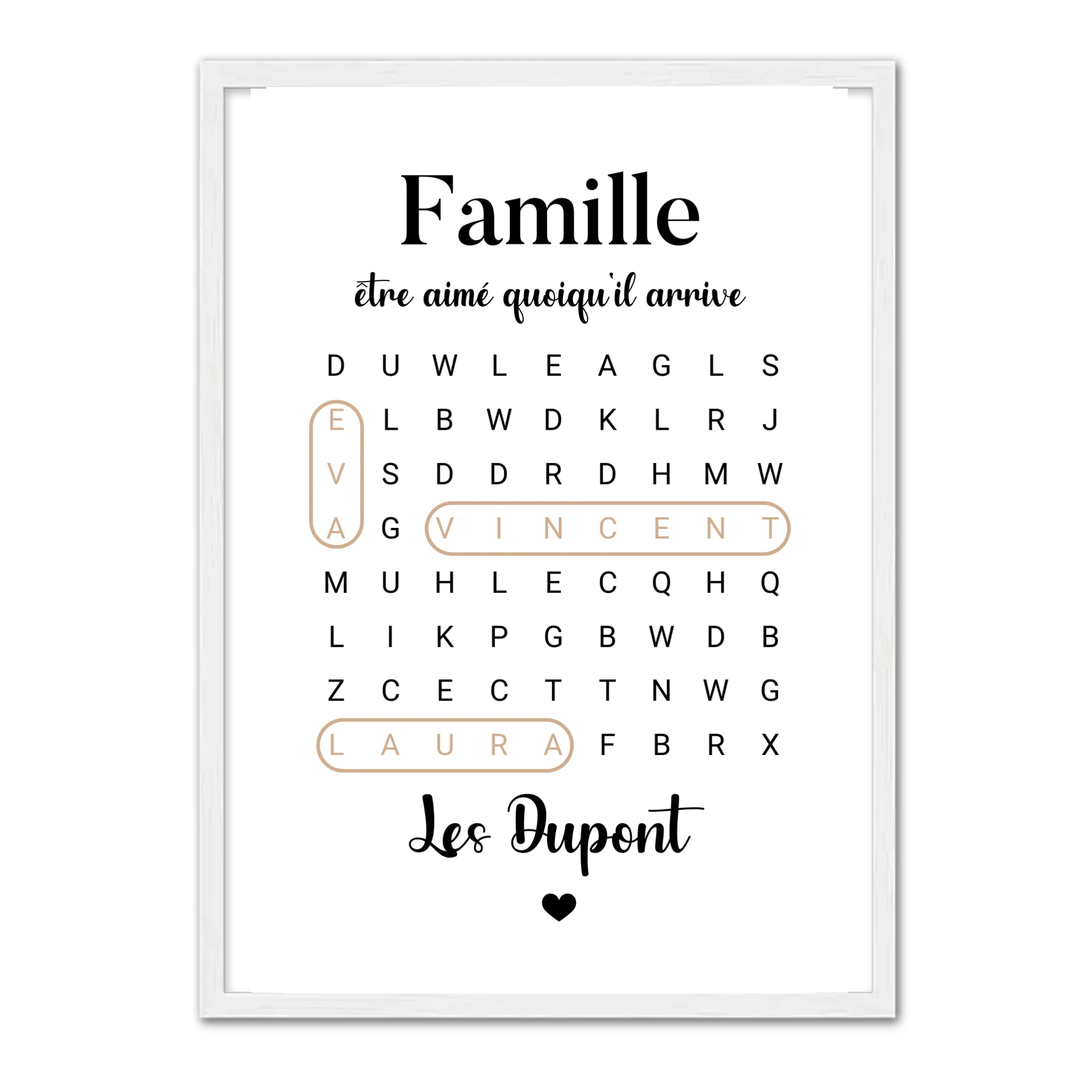 Mots croisés Famille - Affiche personnalisée