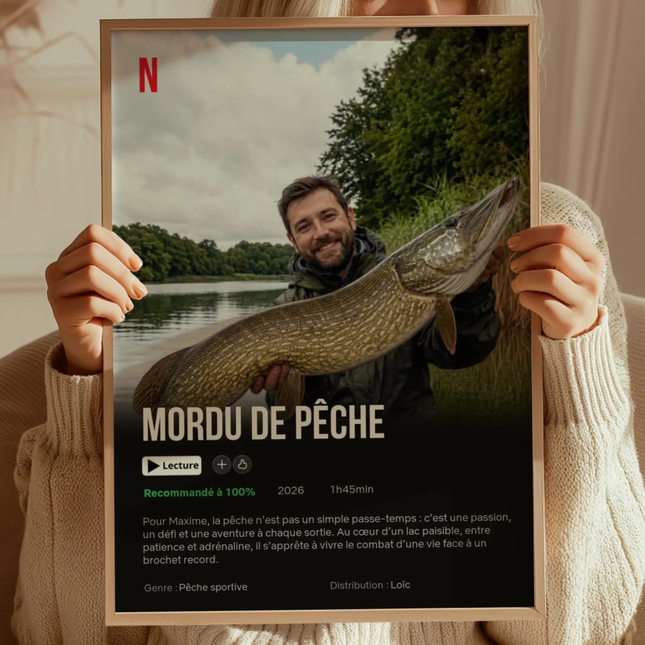 Mordu de pêche - Affiche personnalisée