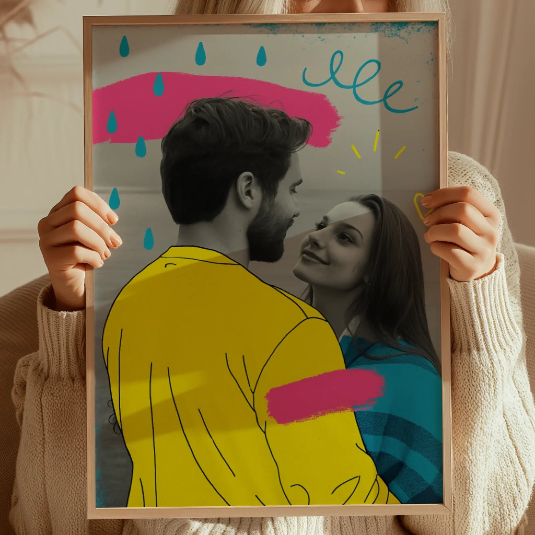 Pop art couple - Affiche personnalisée