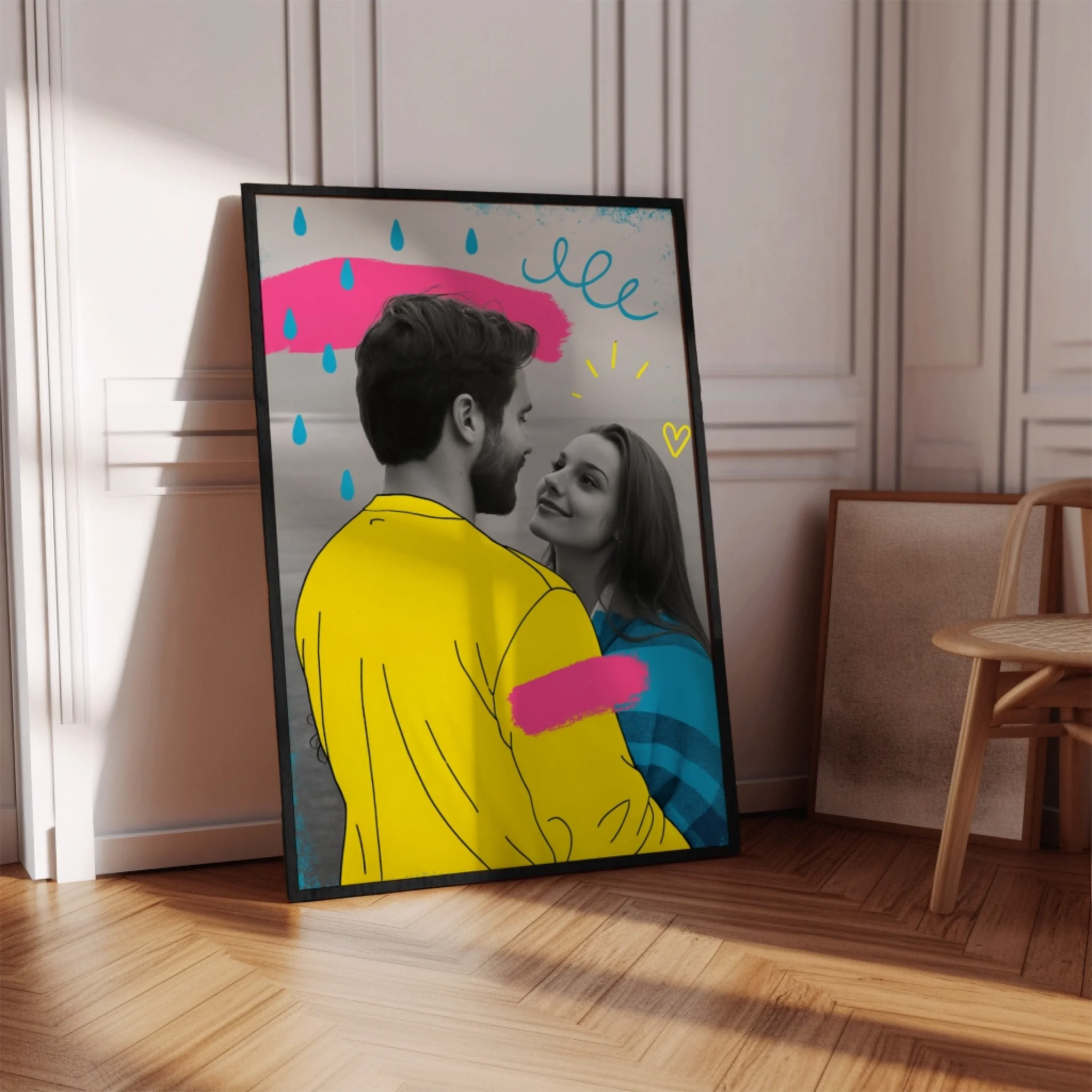 Pop art couple - Affiche personnalisée