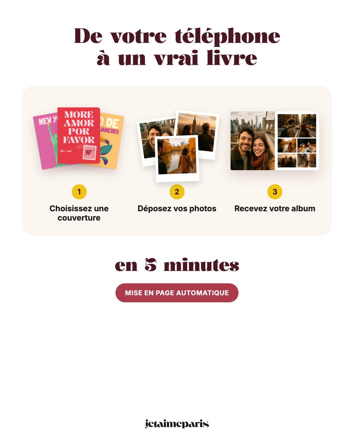 De votre téléphone à un vrai livre en 3 étapes et 5 minutes