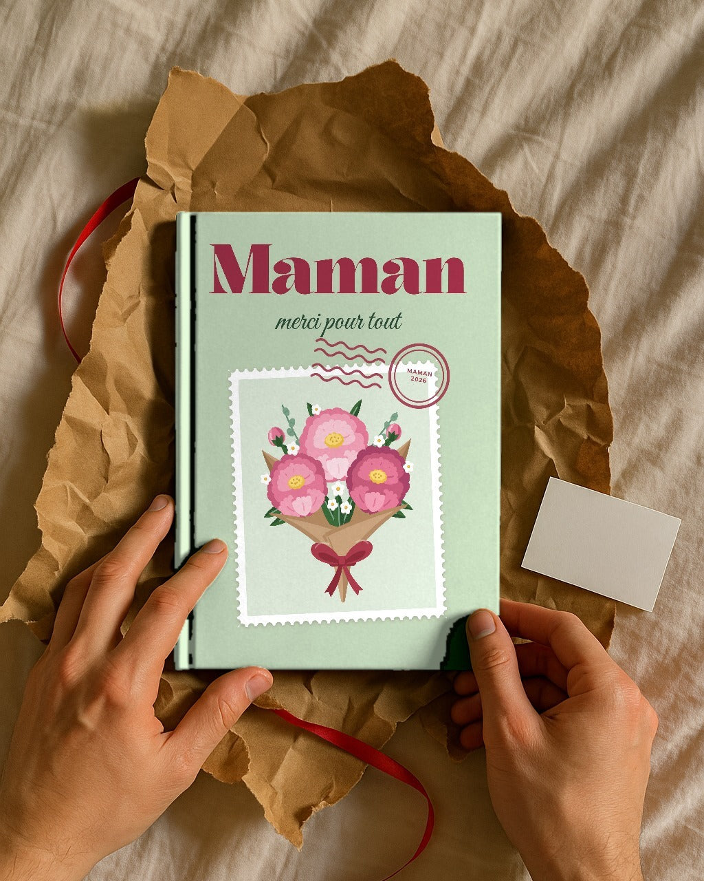Album photo offert en cadeau, couverture Maman merci pour tout
