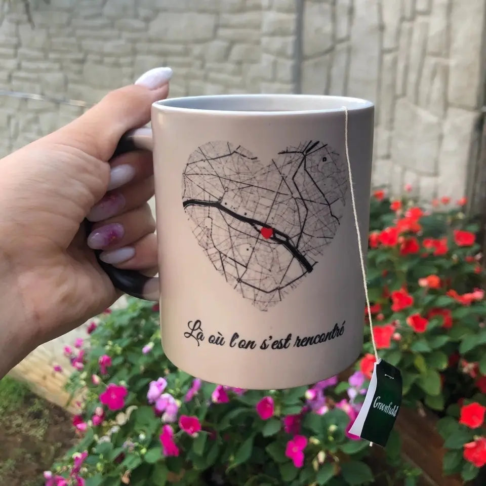 Mug magique personnalisé - Carte lieu de rencontre