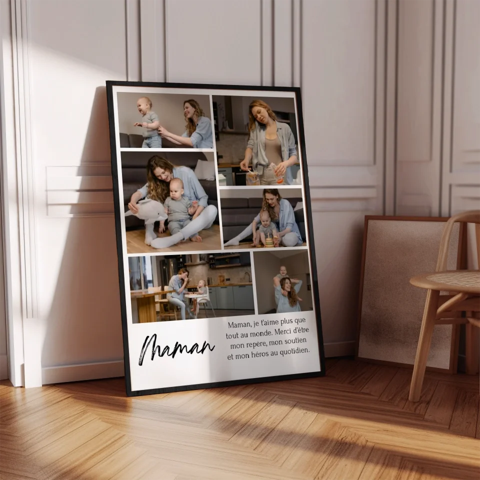 Affiche 6 photos maman - Affiche personnalisée
