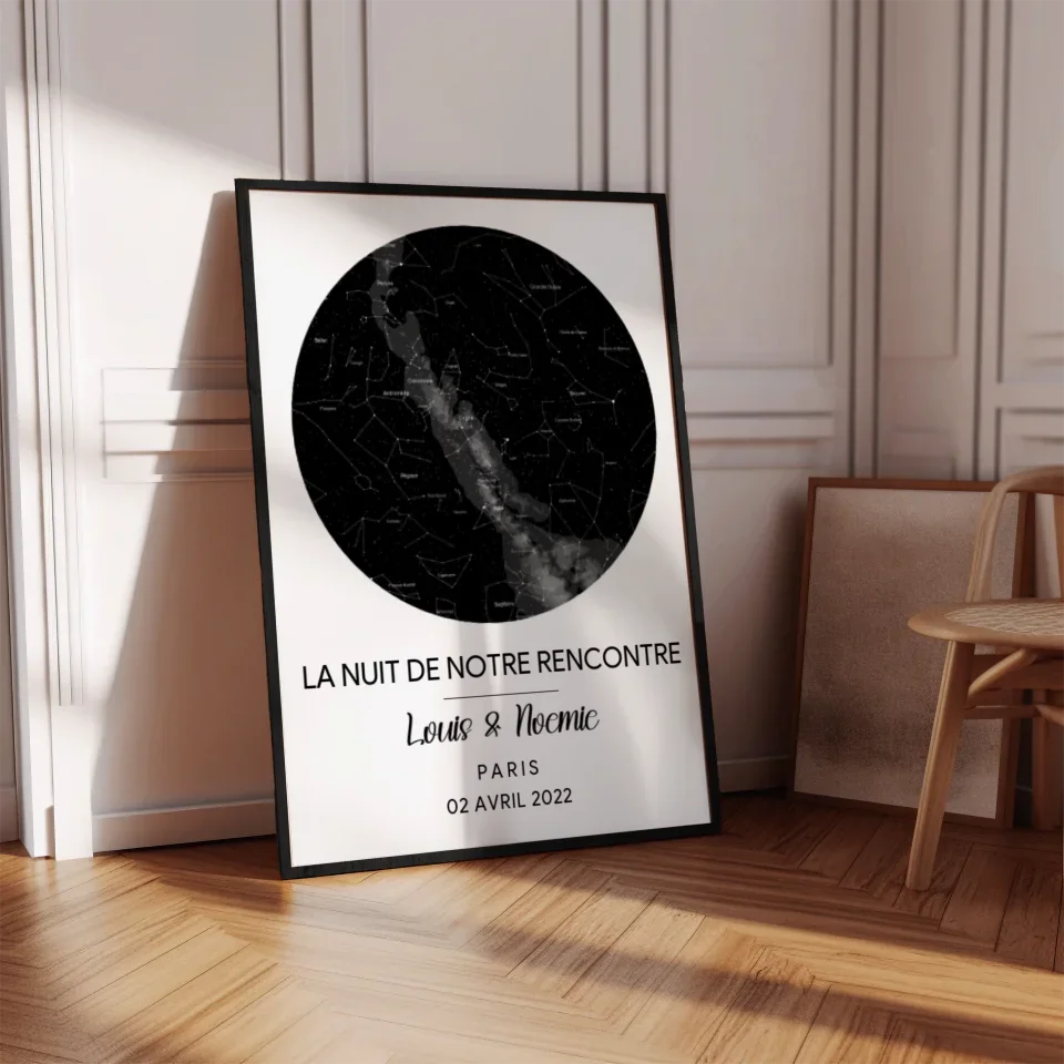 La nuit de notre rencontre - Affiche personnalisée
