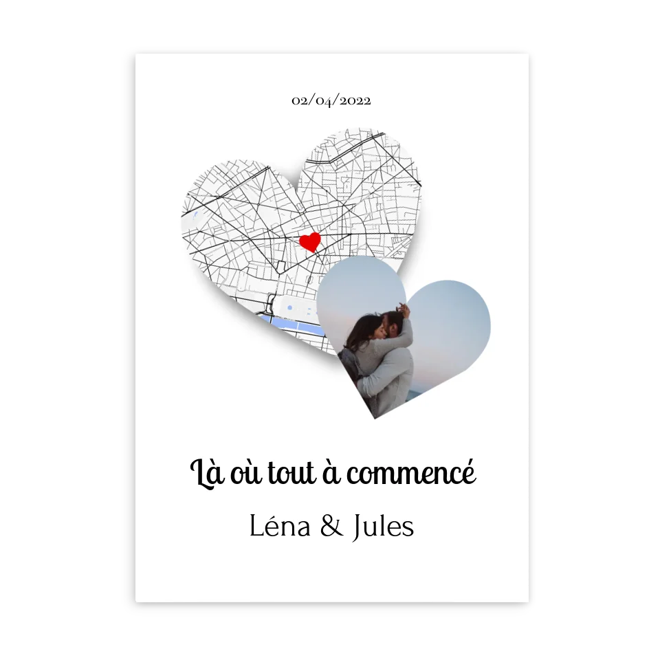 Lieu de Rencontre et Photo - Affiche personnalisée  Jetaimeparis France