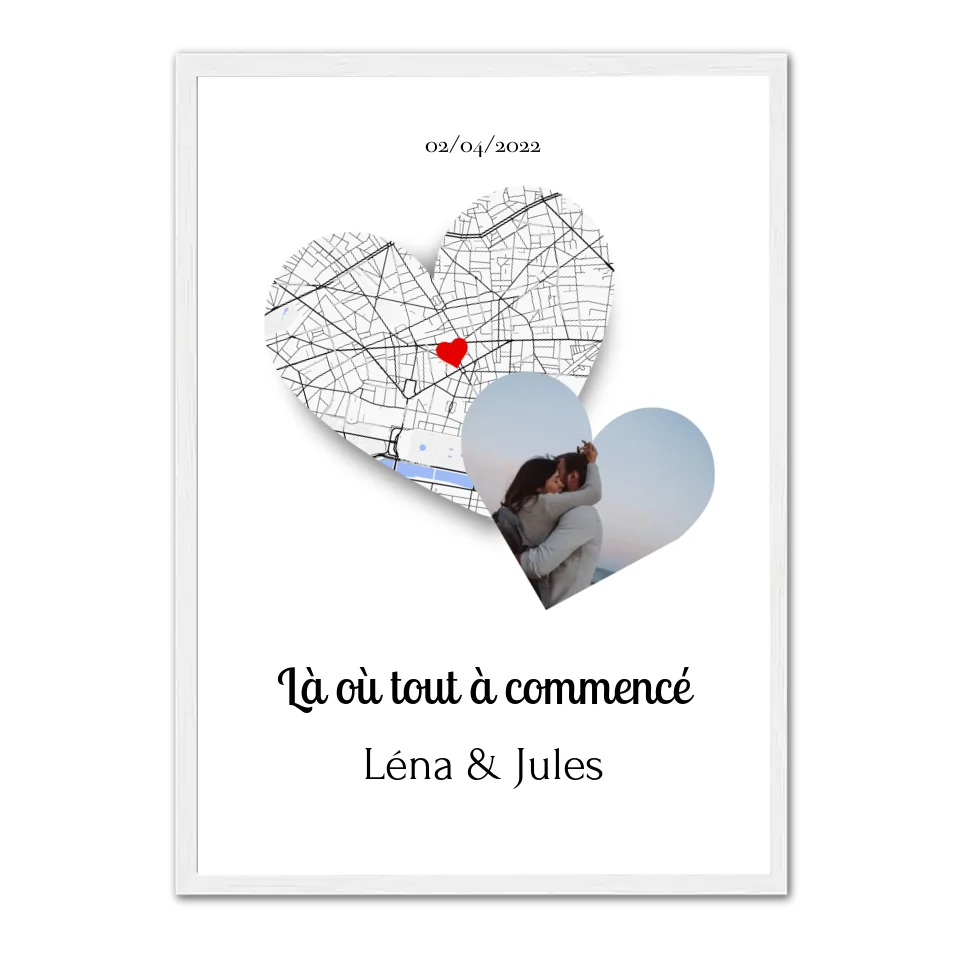 Lieu de Rencontre et Photo - Affiche personnalisée  Jetaimeparis France