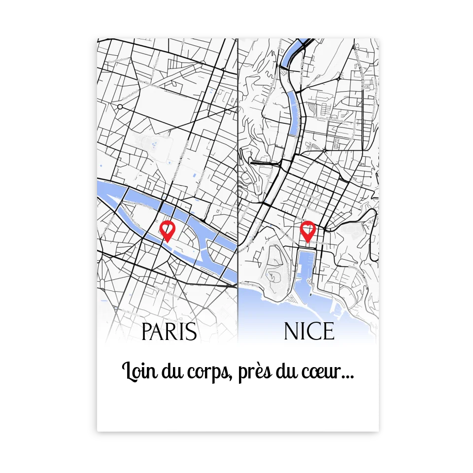 Relation à distance - Affiche personnalisée  Jetaimeparis France