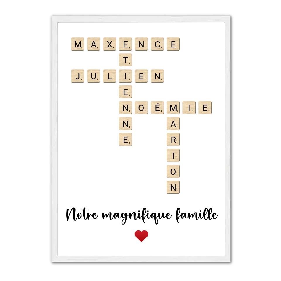 Scrabble Famille - Affiche personnalisée  Jetaimeparis France