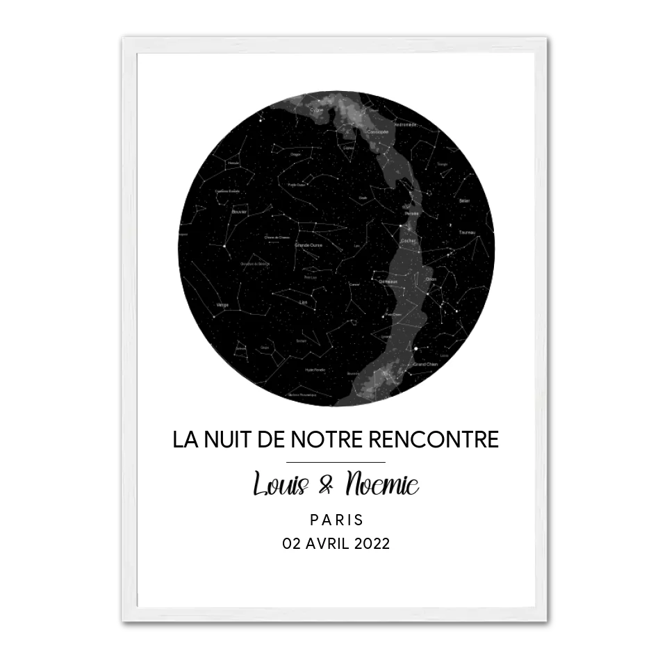 La nuit de notre rencontre - Affiche personnalisée  Jetaimeparis France