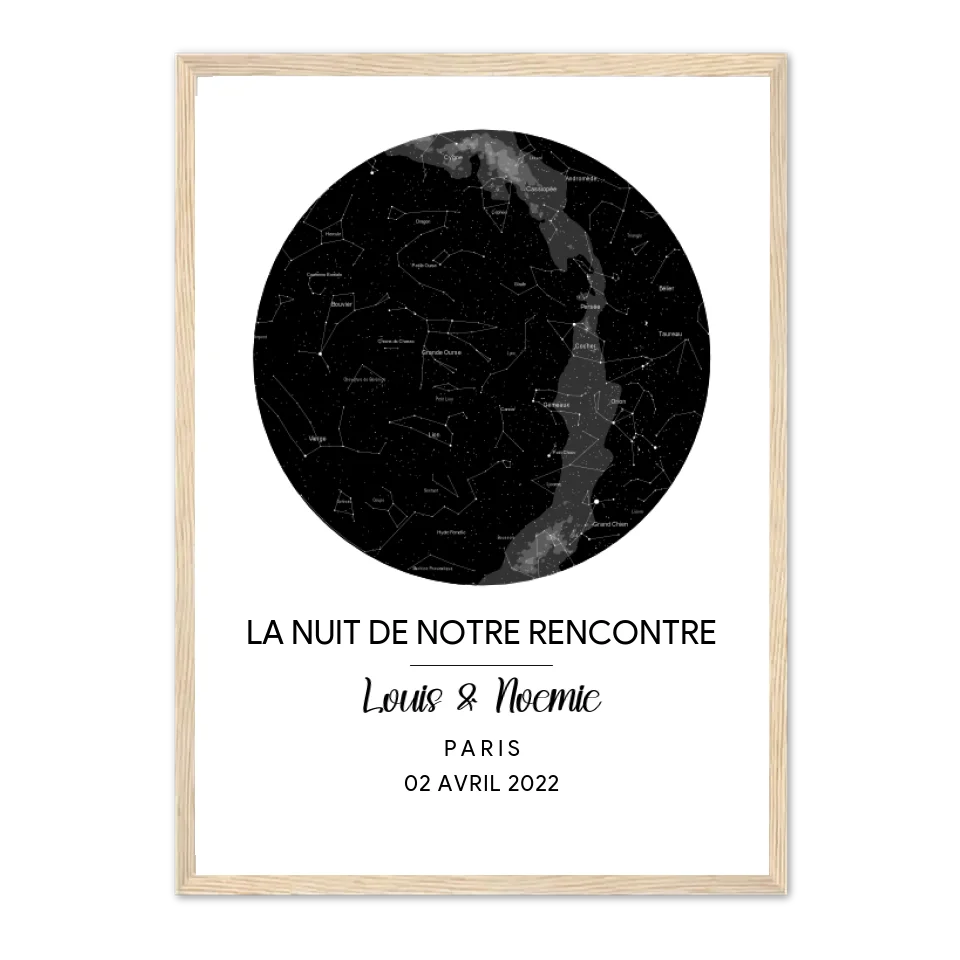 La nuit de notre rencontre - Affiche personnalisée  Jetaimeparis France