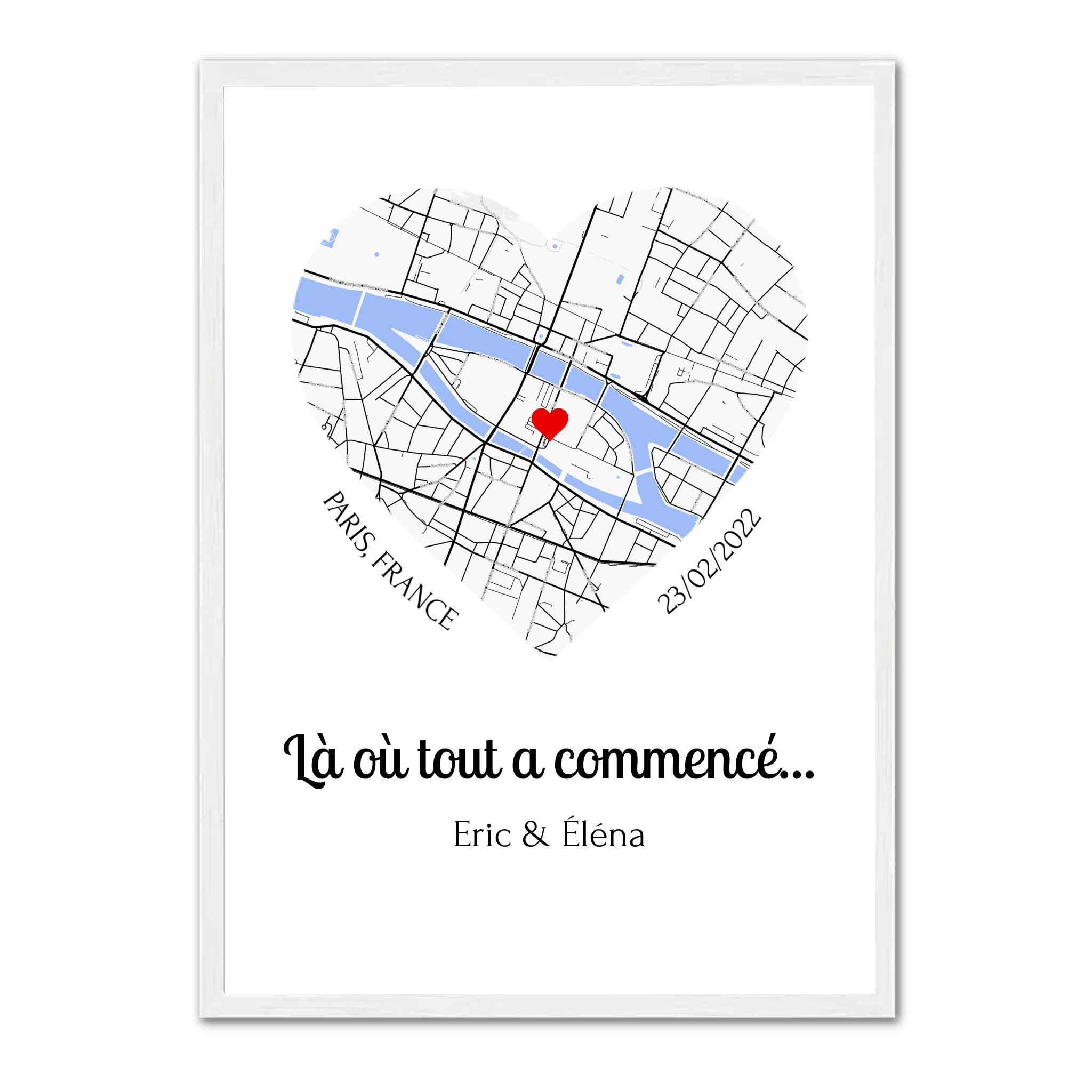 Lieu de Rencontre - Affiche personnalisée  Jetaimeparis France