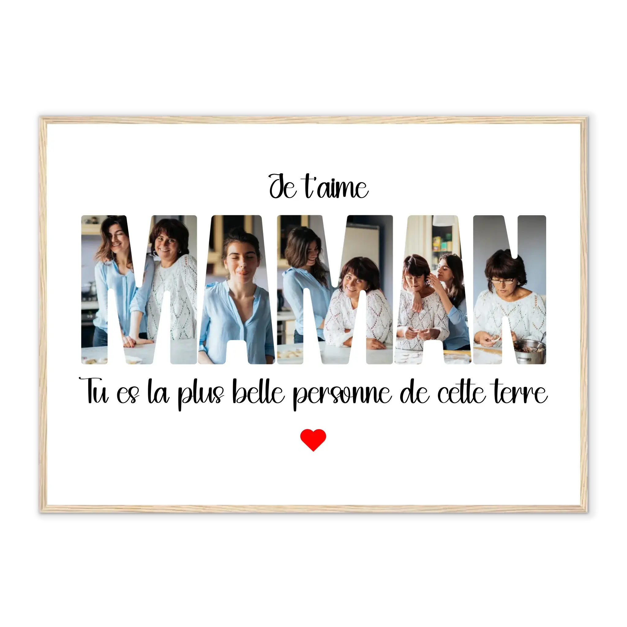 Maman Lettres - Affiches personnalisée  Cadre-Horizontal-Naturel-50x70-cm  Jetaimeparis France