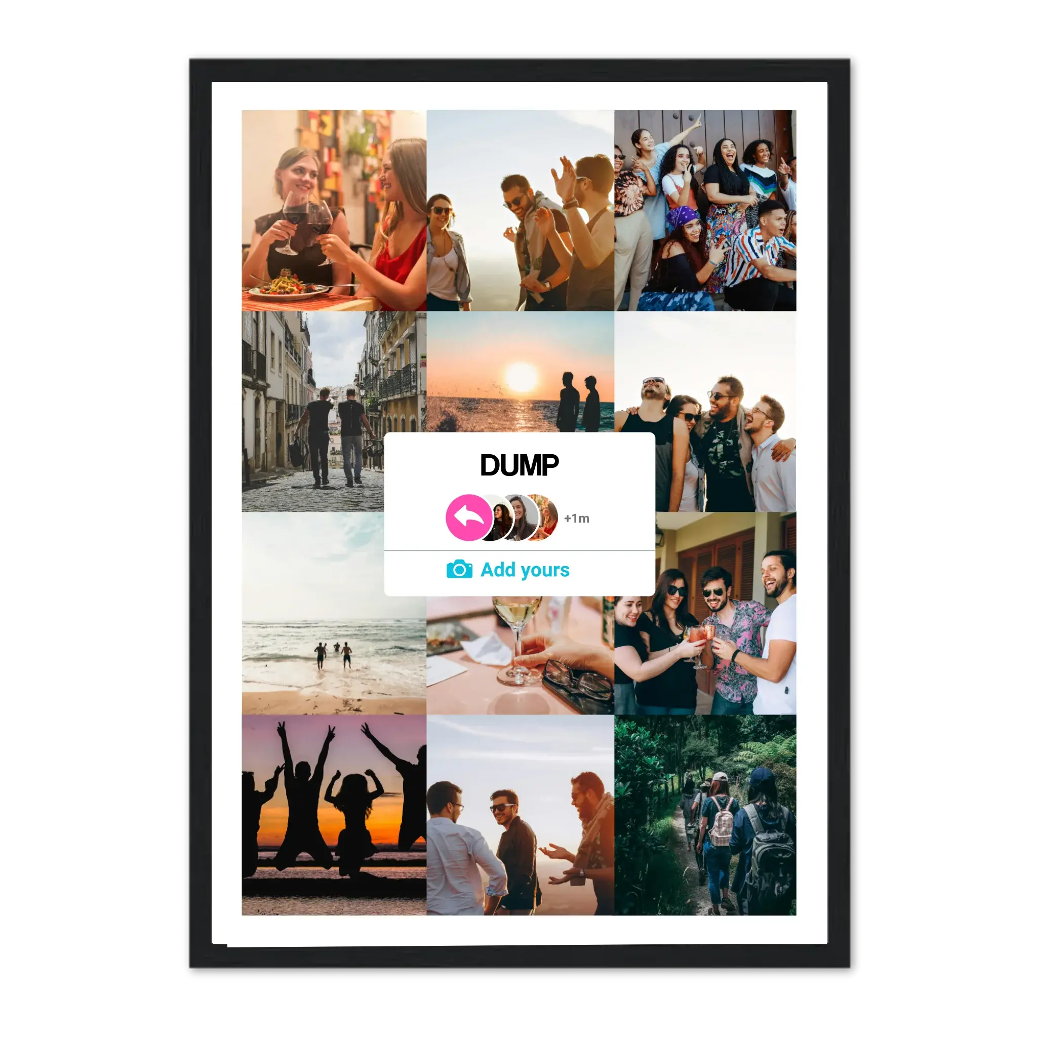 DUMP Instagram - Affiche personnalisée  Cadre-Vertical-Noir-Ed.-Limité-75x100-cm  Jetaimeparis France