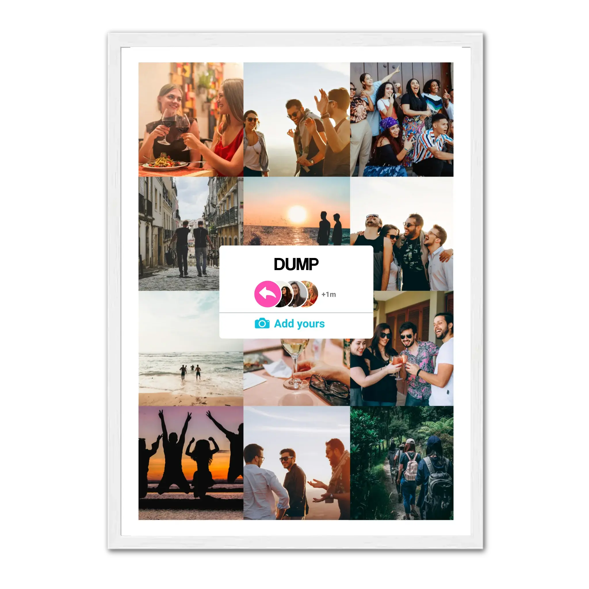 DUMP Instagram - Affiche personnalisée  Cadre-Vertical-Blanc-Ed.-Limité-75x100-cm  Jetaimeparis France