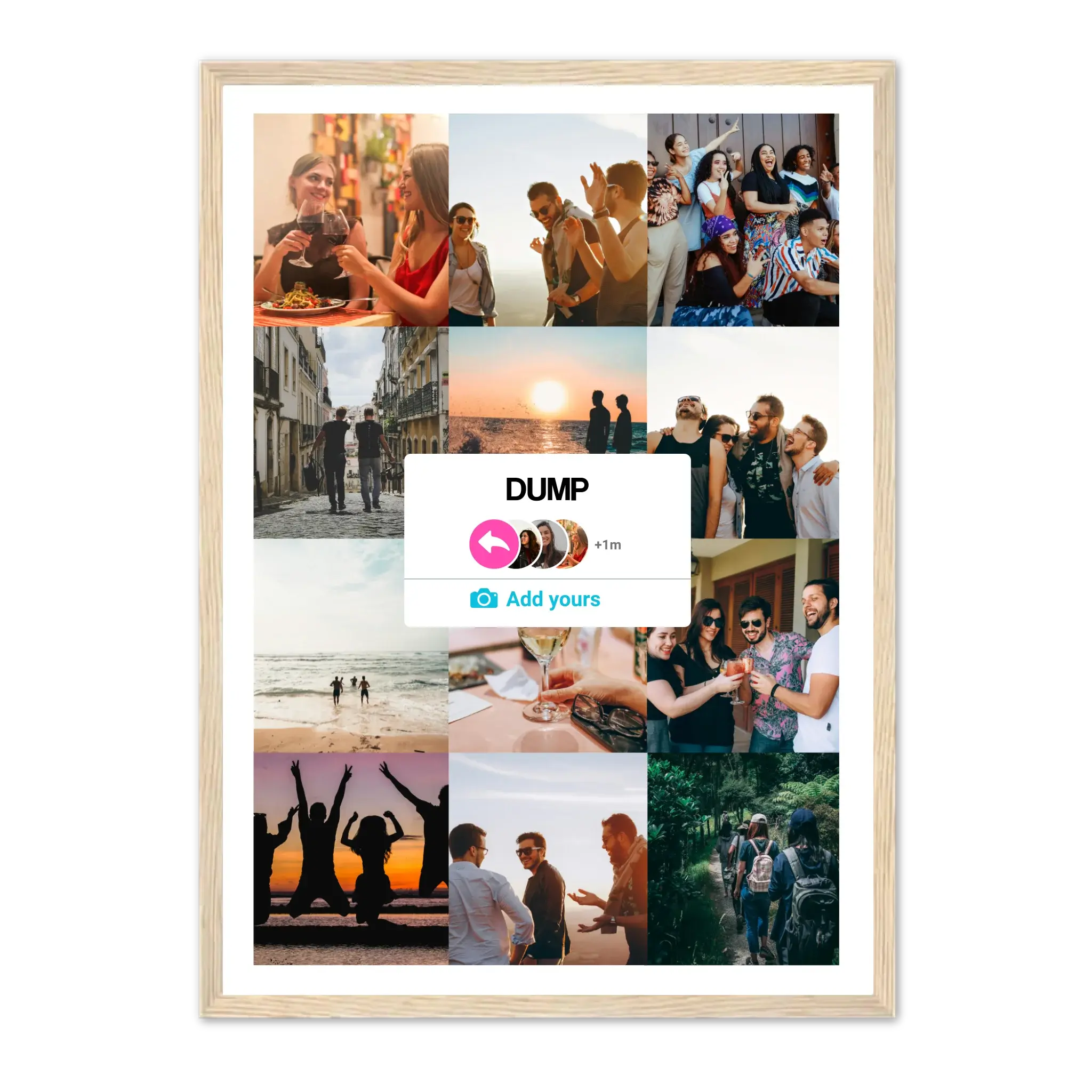 DUMP Instagram - Affiche personnalisée  Cadre-Vertical-Naturel-Ed.-Limité-75x100-cm  Jetaimeparis France