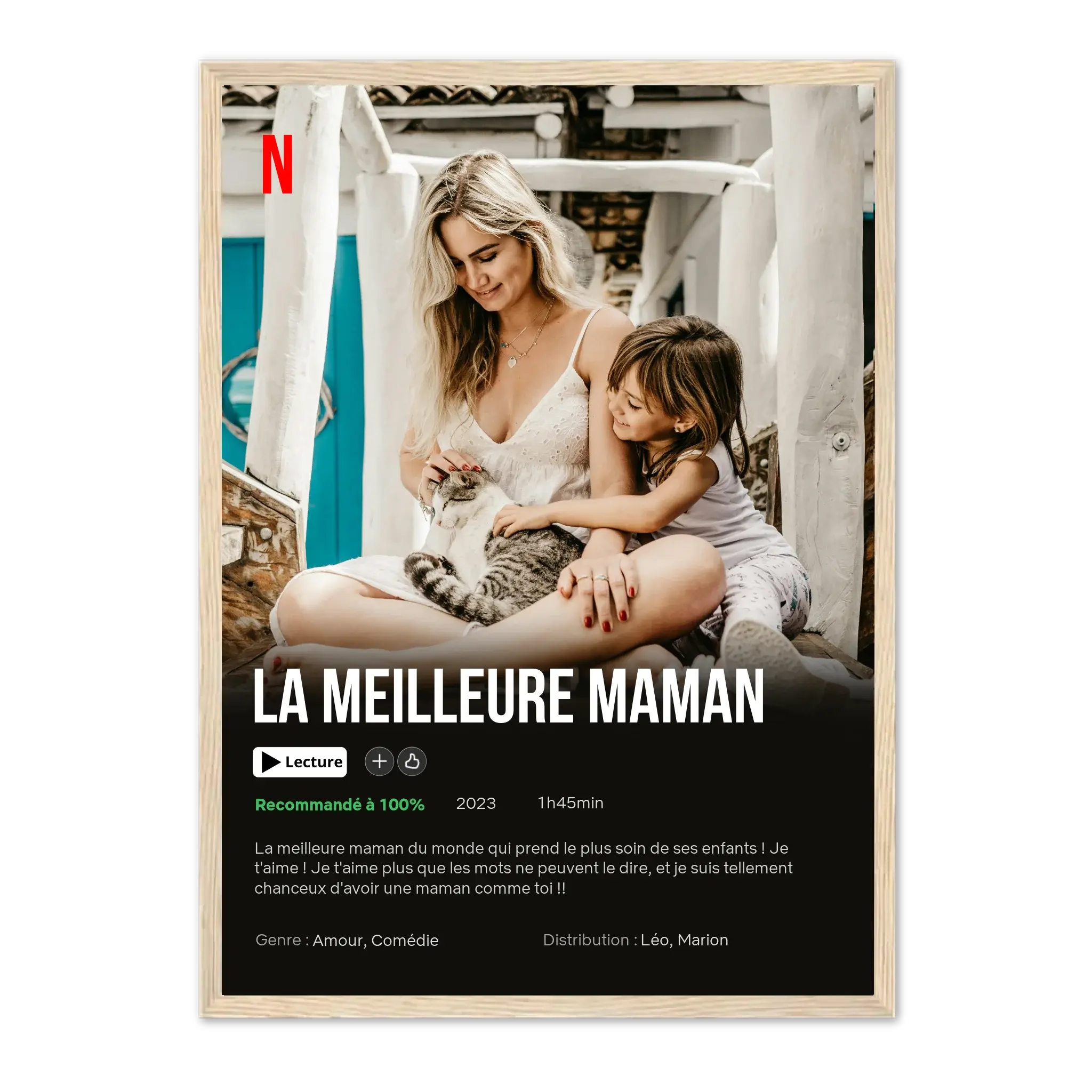 Notre Propre FIlm (Ed. Maman) - Affiche personnalisée  Cadre-Vertical-Naturel-Ed.-Limité-75x100-cm  Jetaimeparis France