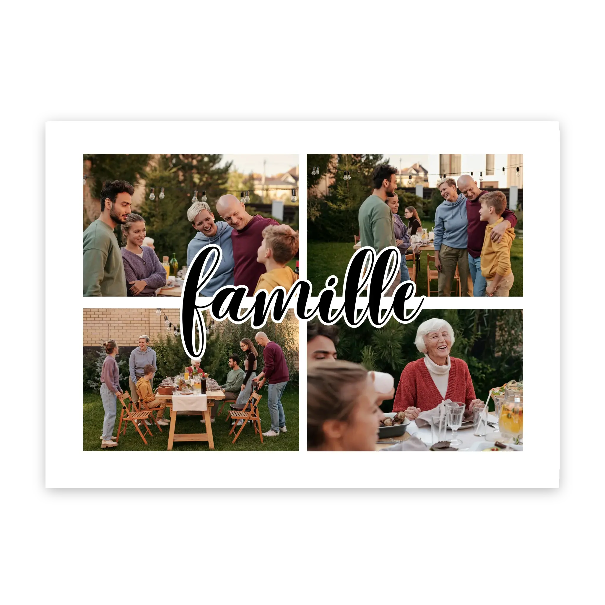 Famille - Affiche personnalisée  Cadre-Horizontal-Poster-sans-cadre-50x70-cm  Jetaimeparis France