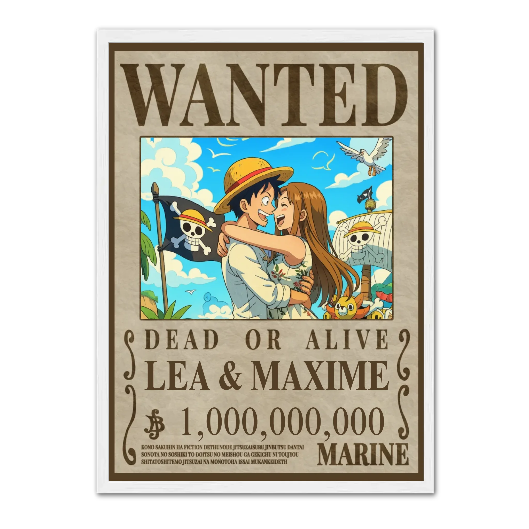 WANTED - Affiche personnalisée  Jetaimeparis France