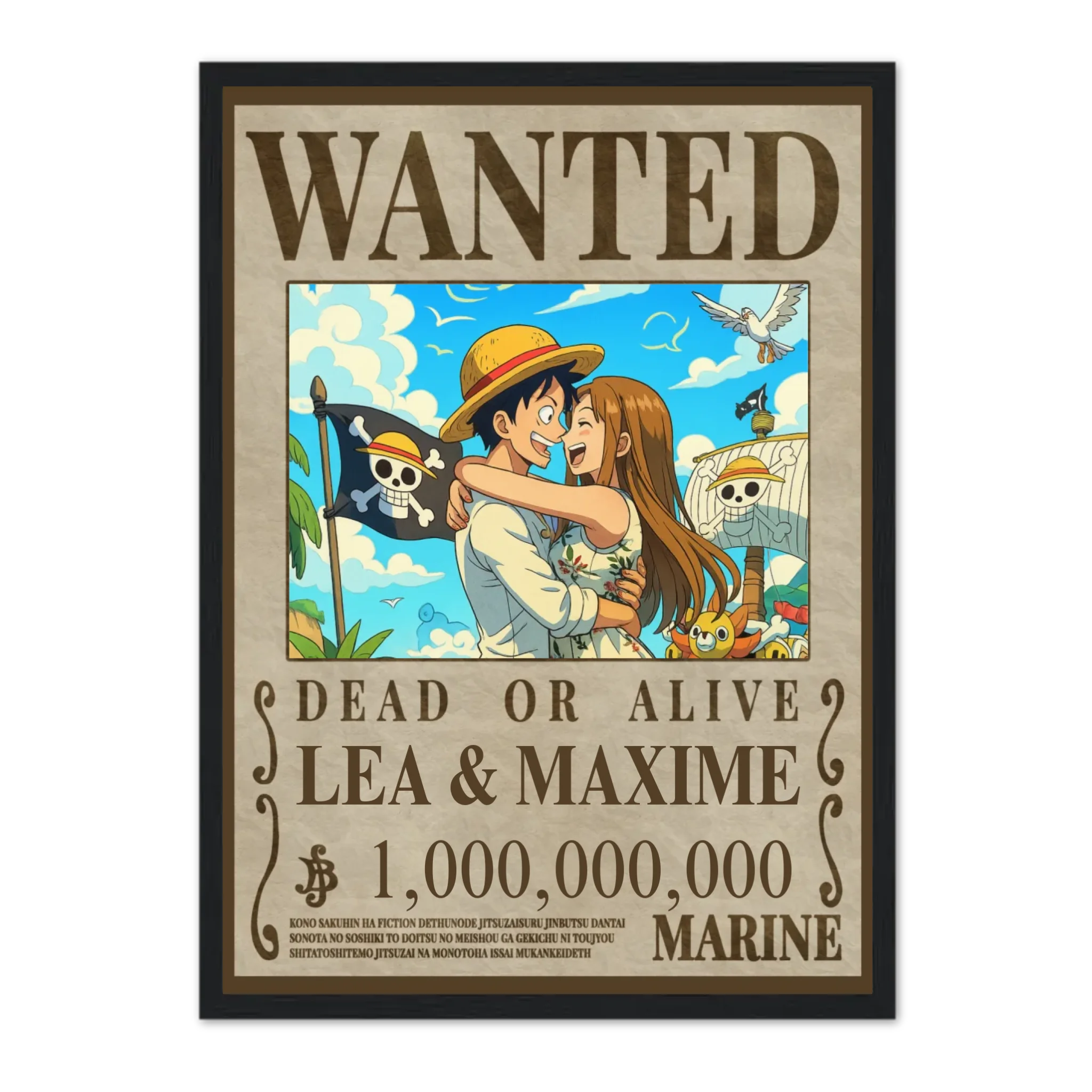 WANTED - Affiche personnalisée  Jetaimeparis France
