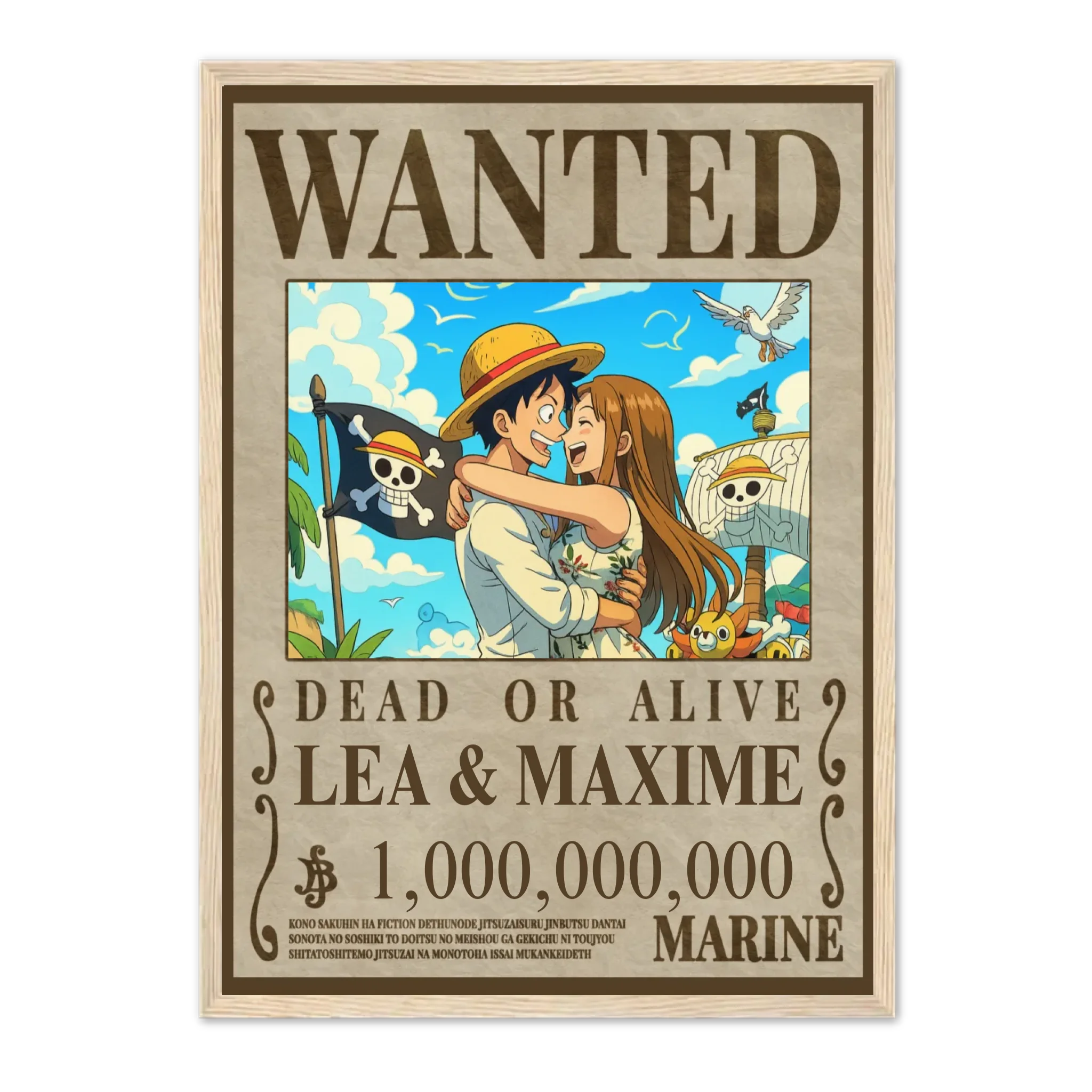 WANTED - Affiche personnalisée  Jetaimeparis France