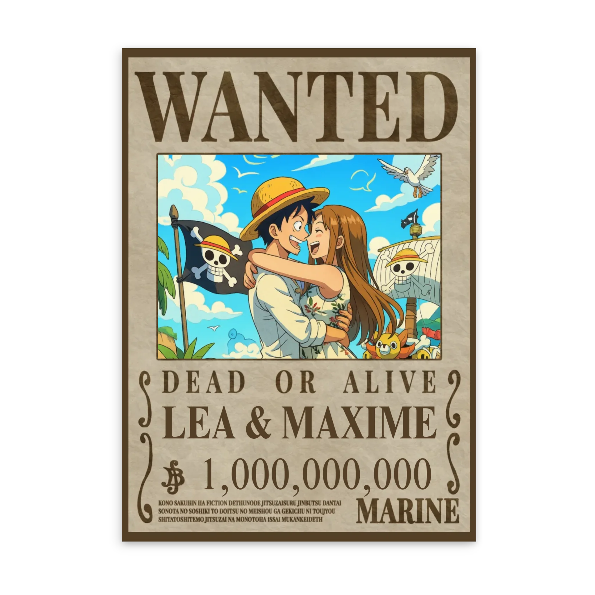 WANTED - Affiche personnalisée  Jetaimeparis France