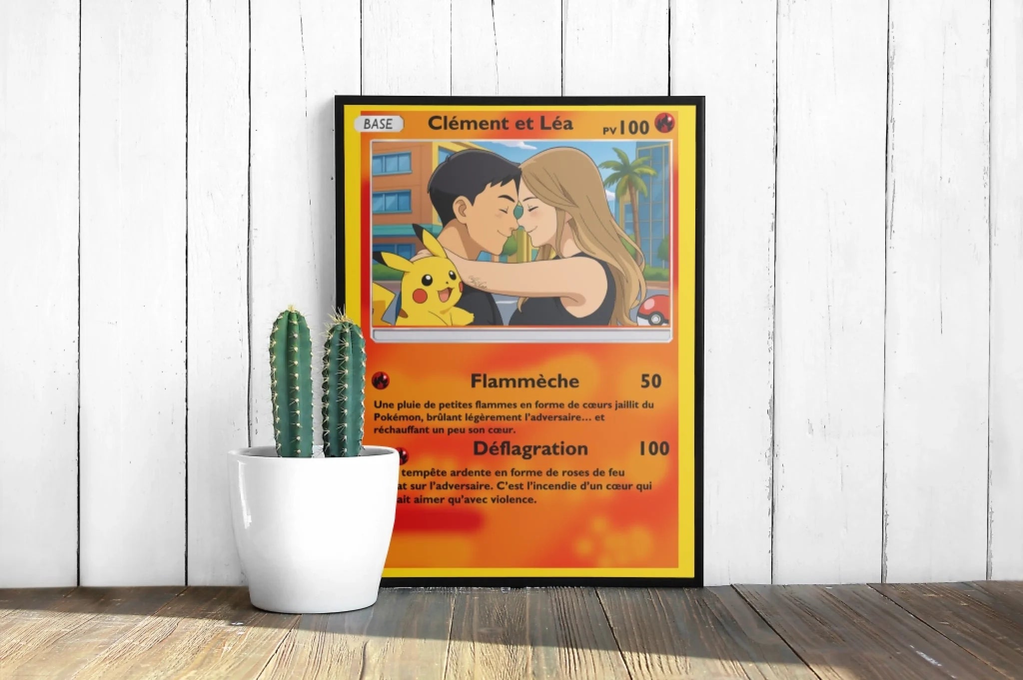 Poster with Cactus Mockup