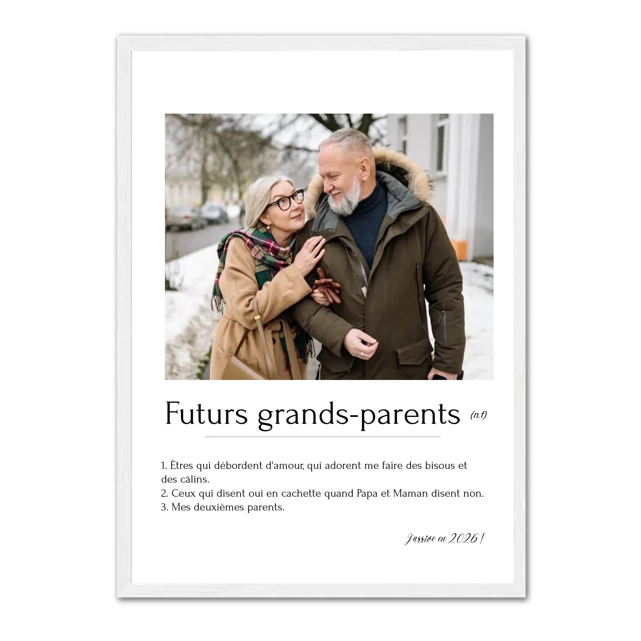 Futurs grands-parents - Affiche personnalisée  Jetaimeparis France