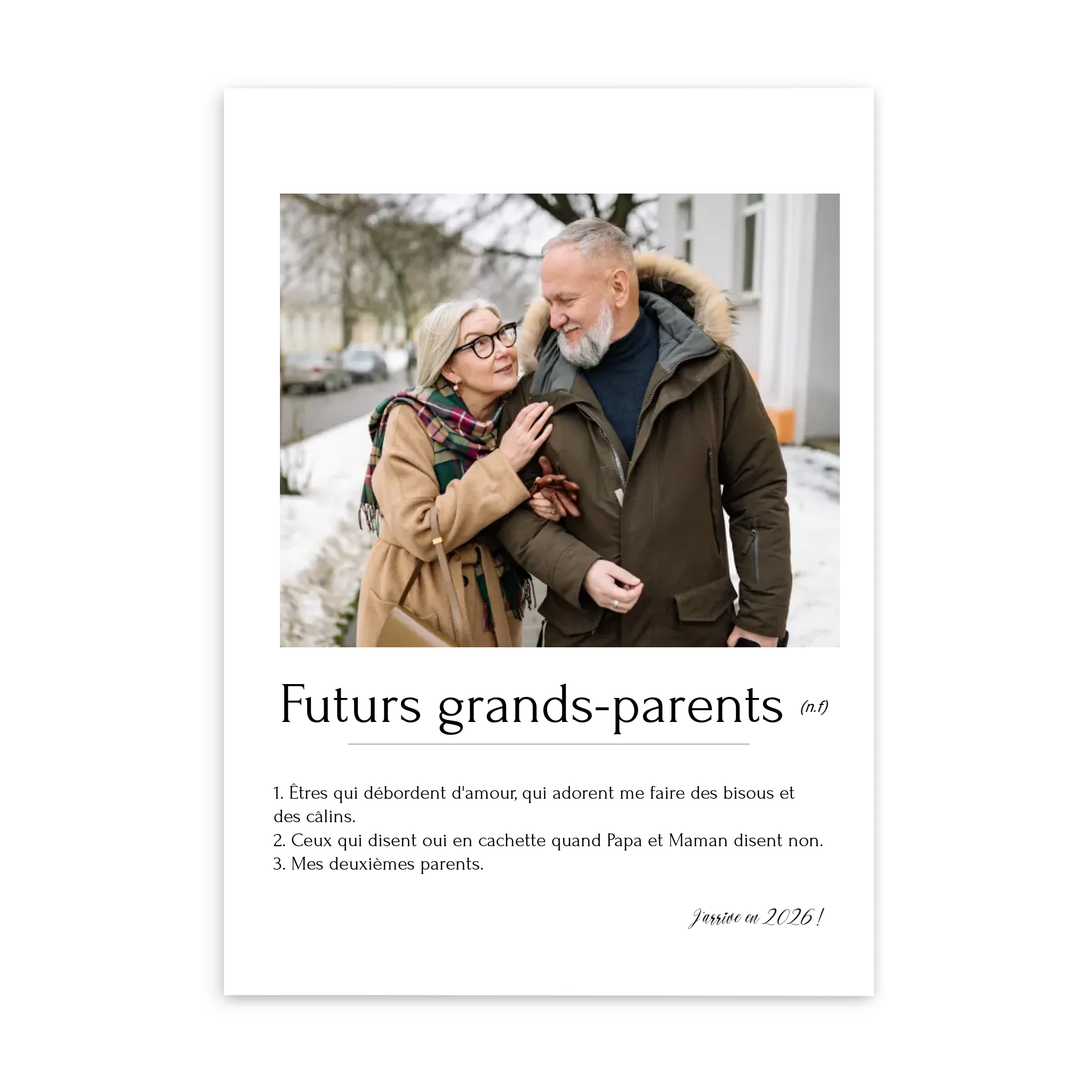 Futurs grands-parents - Affiche personnalisée  Jetaimeparis France