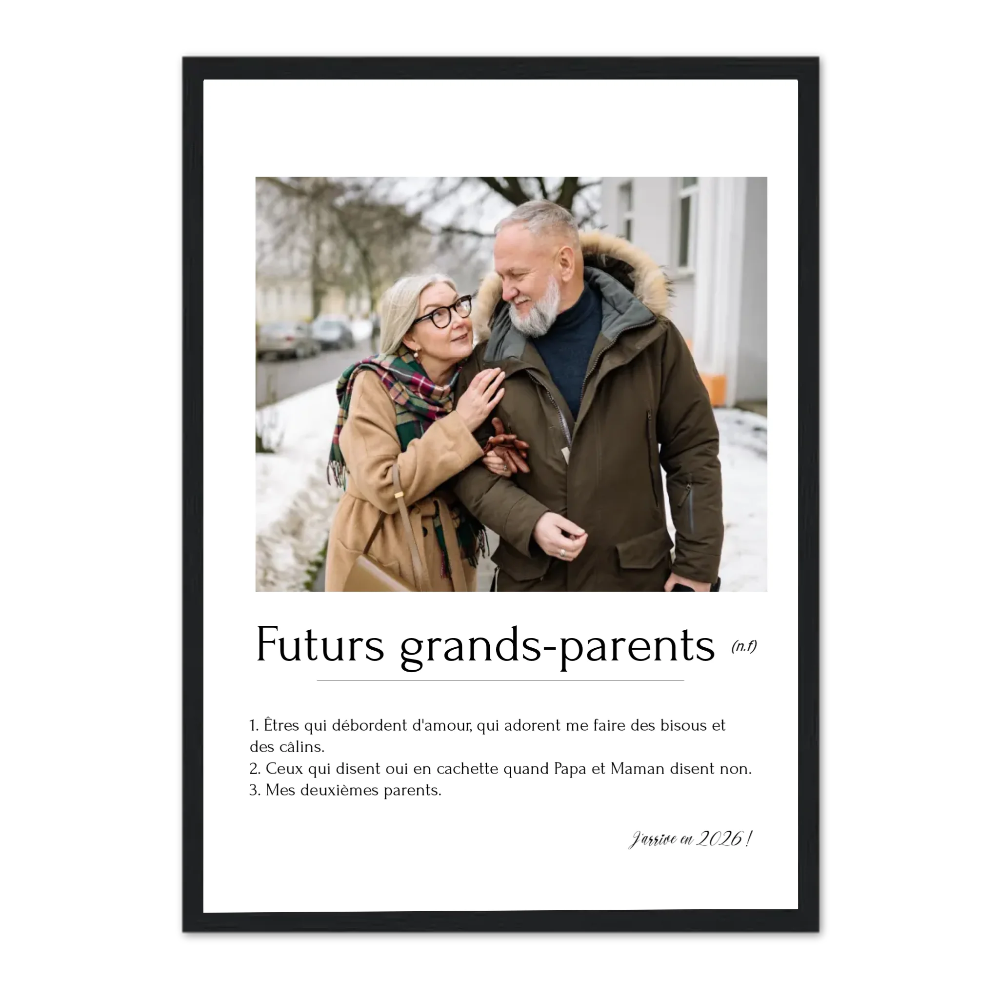 Futurs grands-parents - Affiche personnalisée  Jetaimeparis France