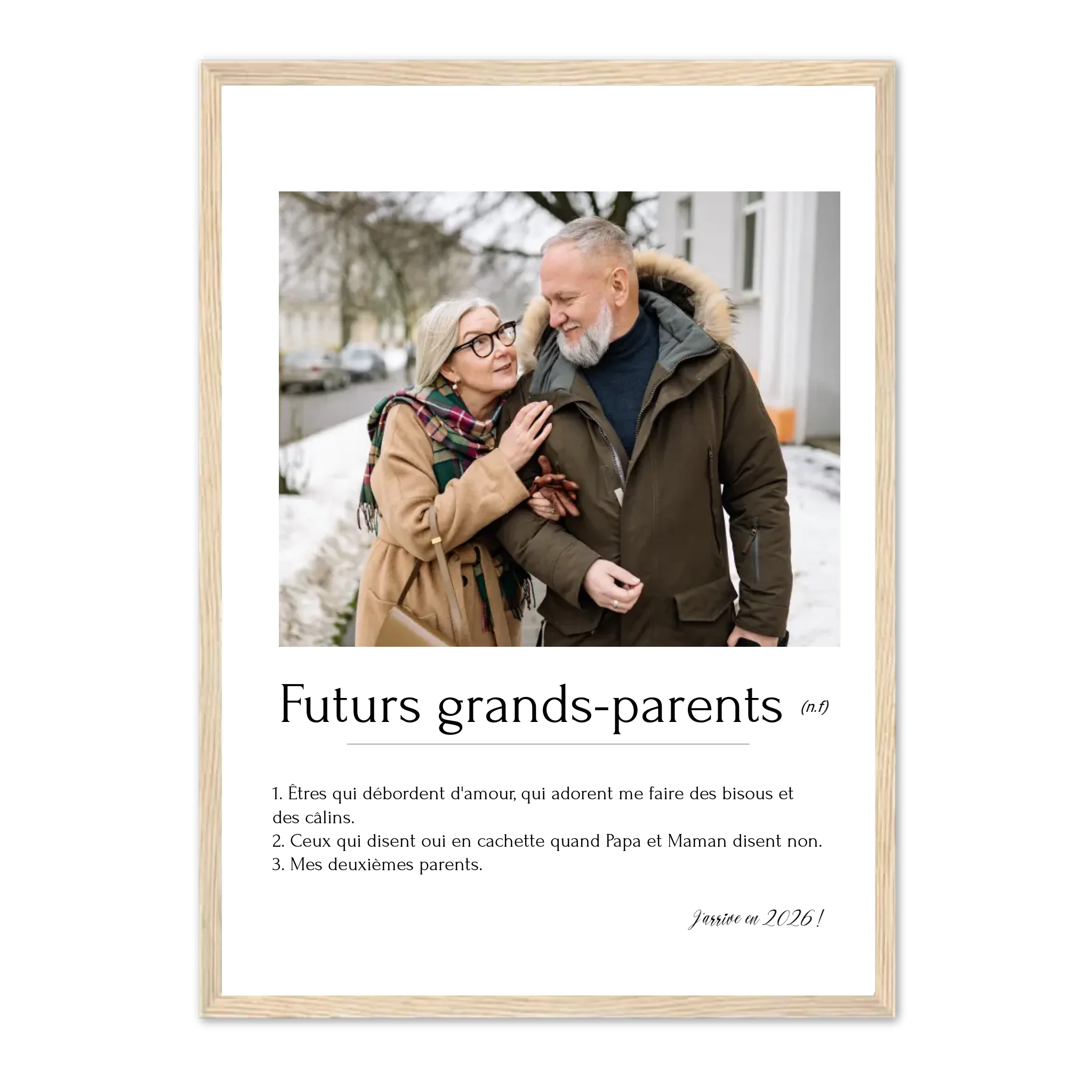 Futurs grands-parents - Affiche personnalisée  Jetaimeparis France