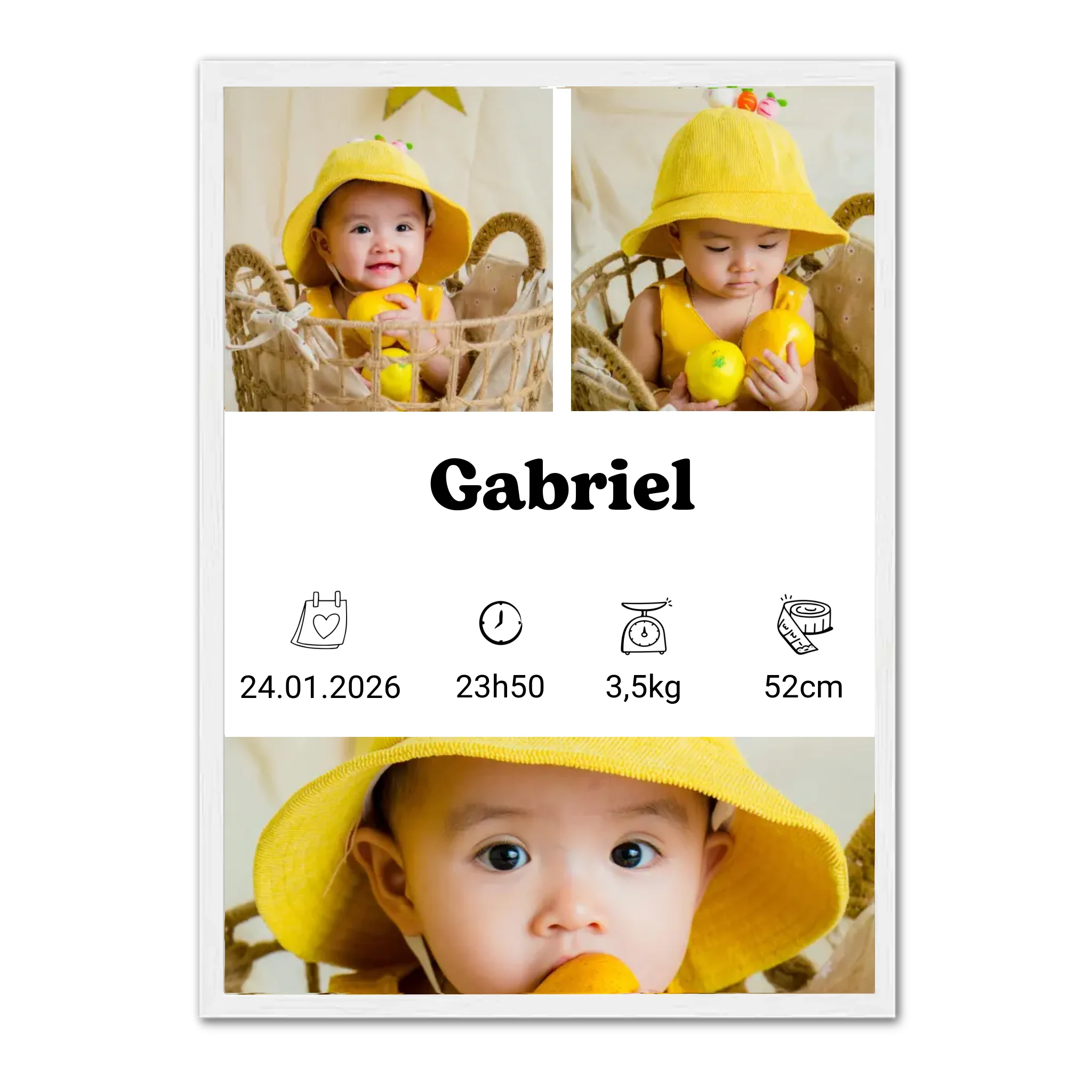 Fiche naissance - Affiche personnalisée  Jetaimeparis France