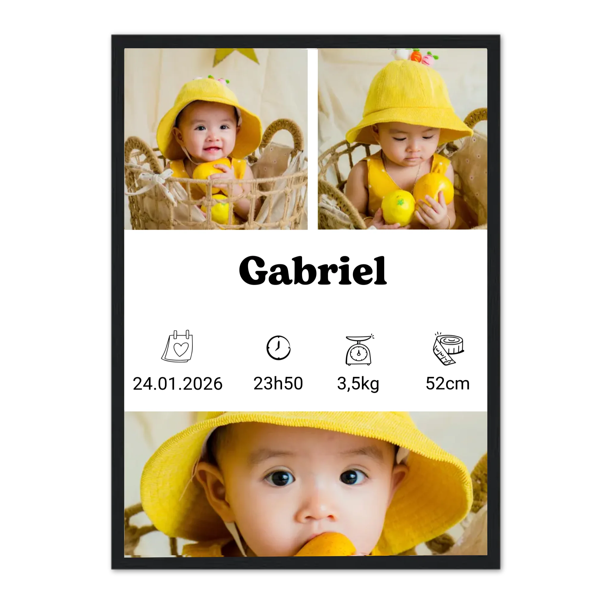 Fiche naissance - Affiche personnalisée  Jetaimeparis France