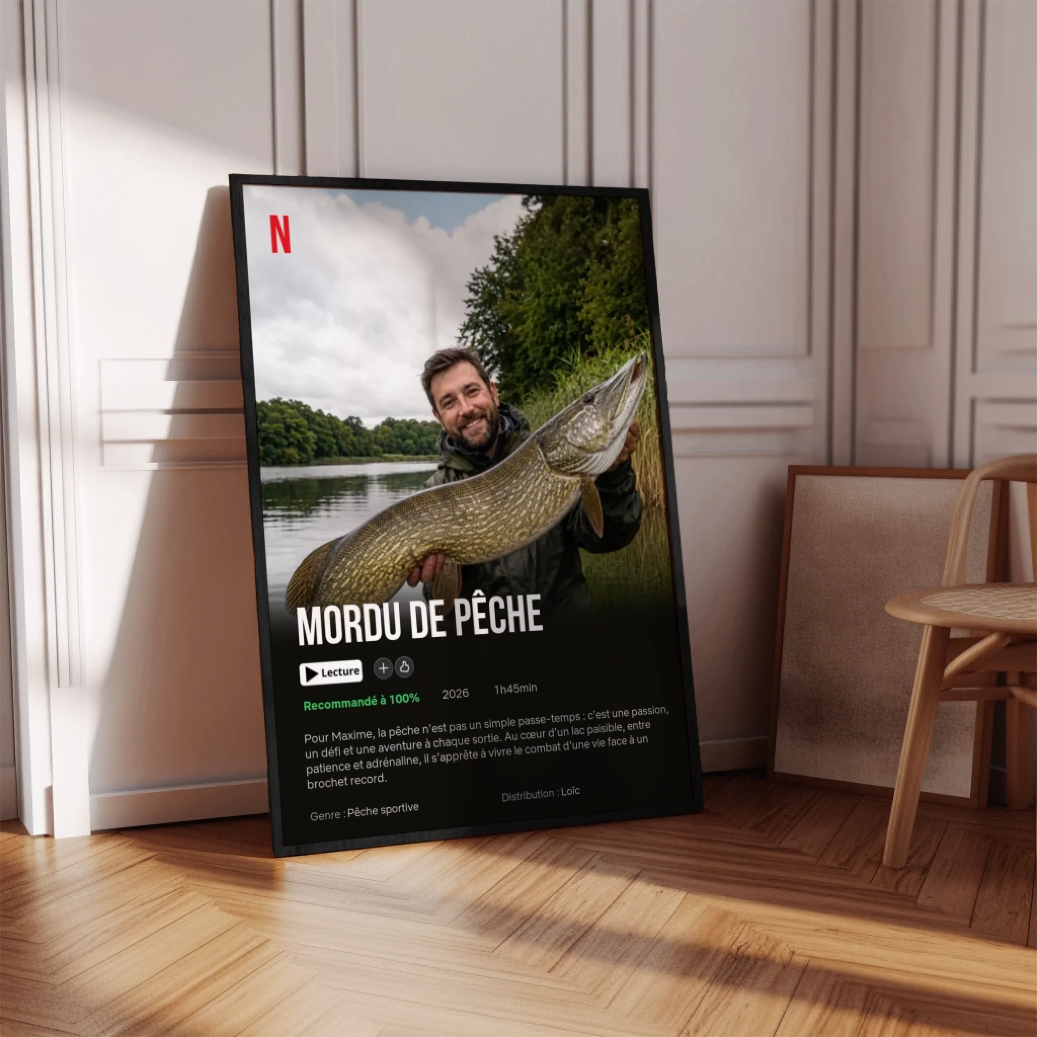 Mordu de pêche - Affiche personnalisée