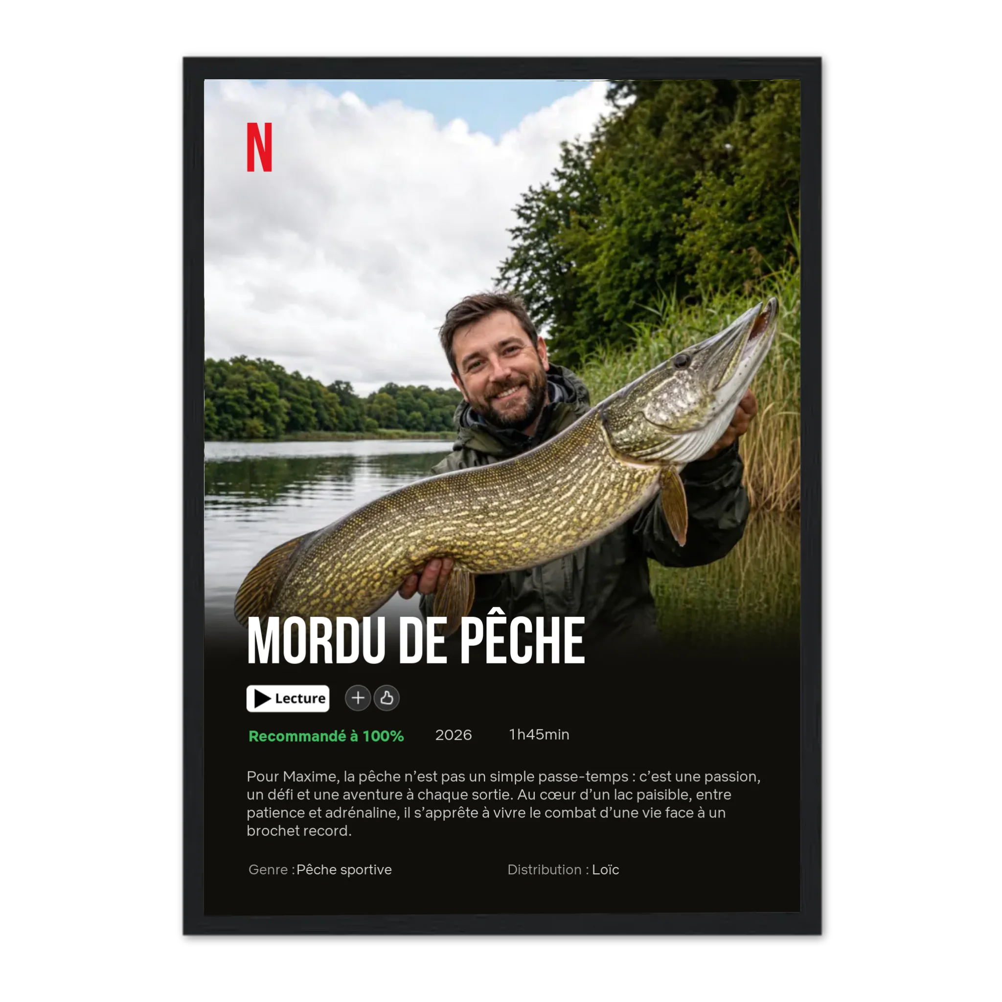 Mordu de pêche - Affiche personnalisée