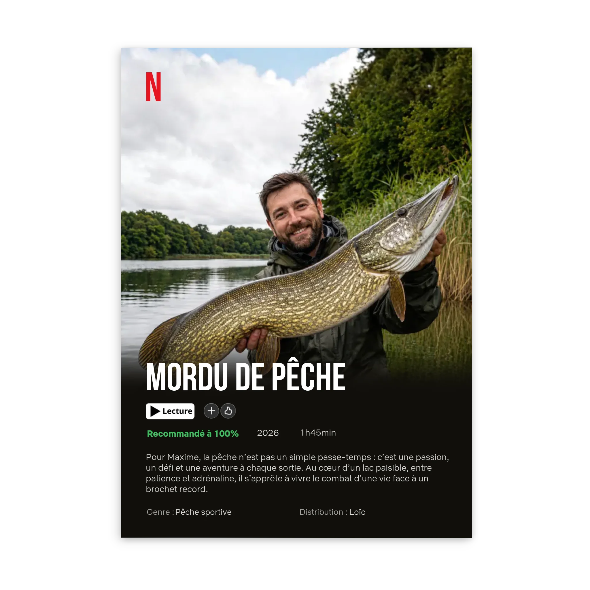 Mordu de pêche - Affiche personnalisée